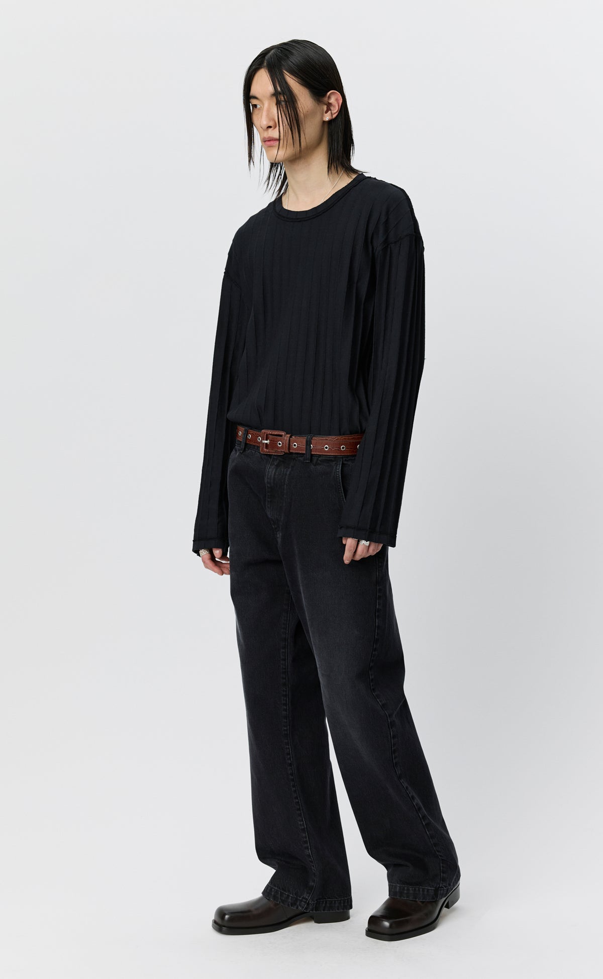 Straight Cut Jeans - Faded Black