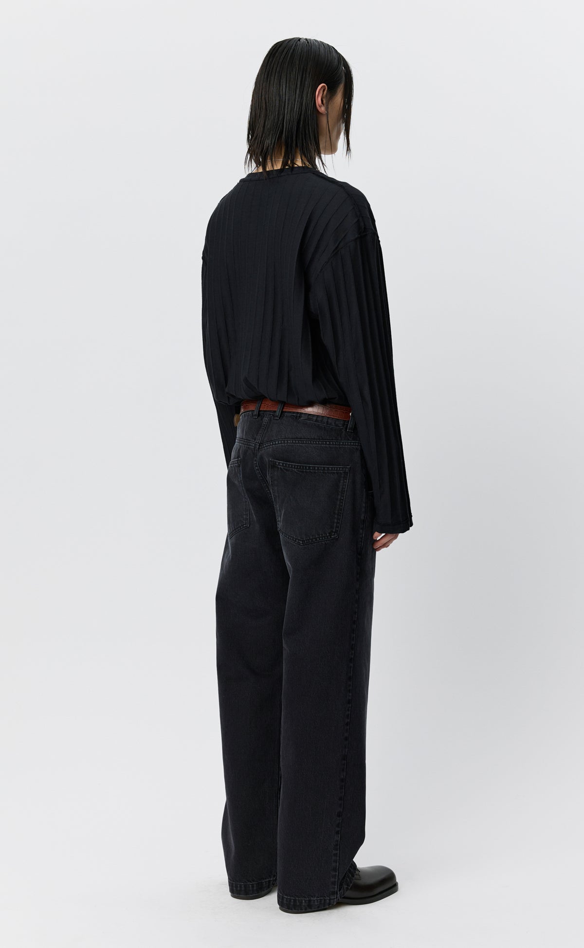 Straight Cut Jeans - Faded Black