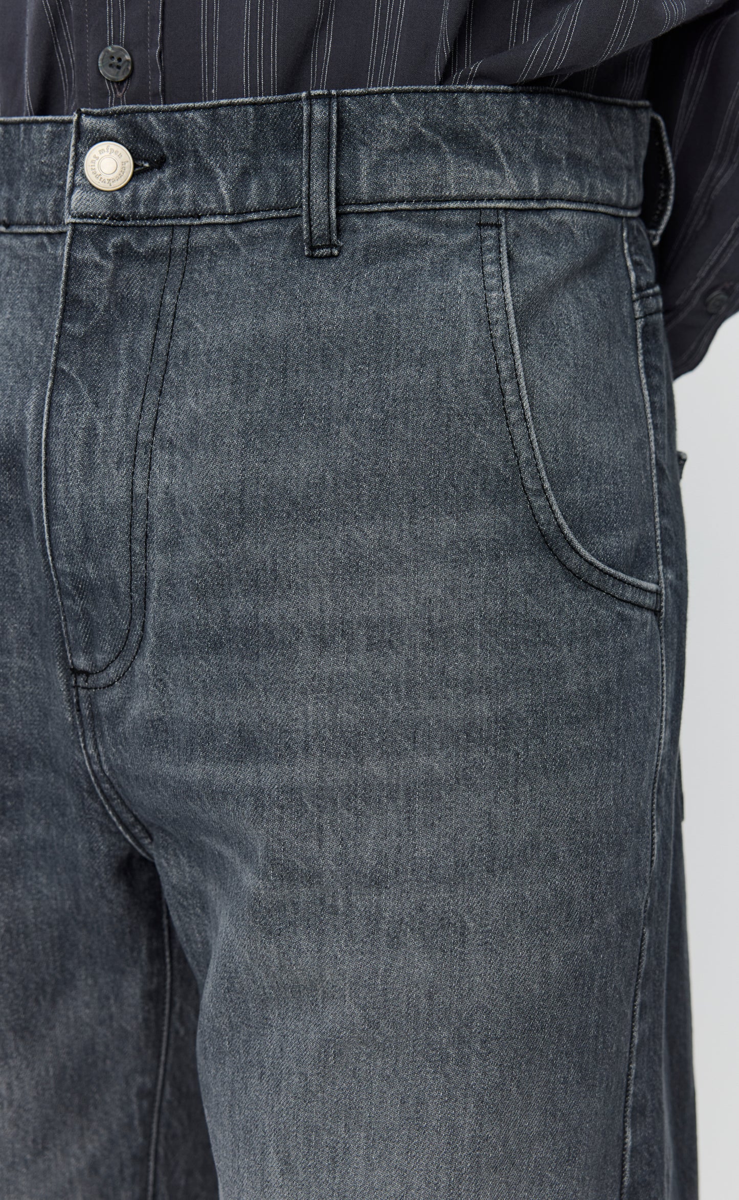 Straight Cut Jeans - Stonewashed Grey