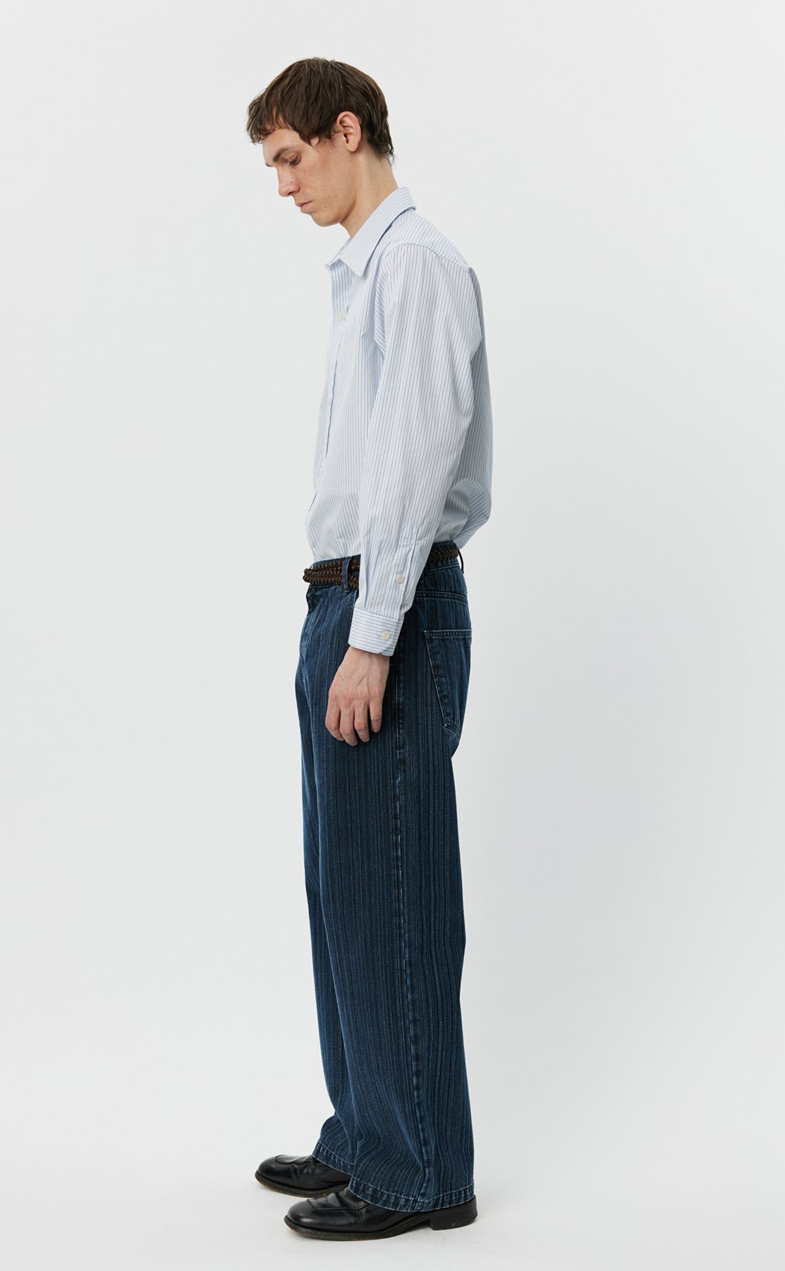 Straight Cut Jeans - Blue Stripe