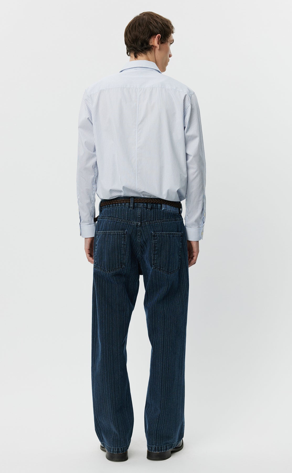 Straight Cut Jeans - Blue Stripe