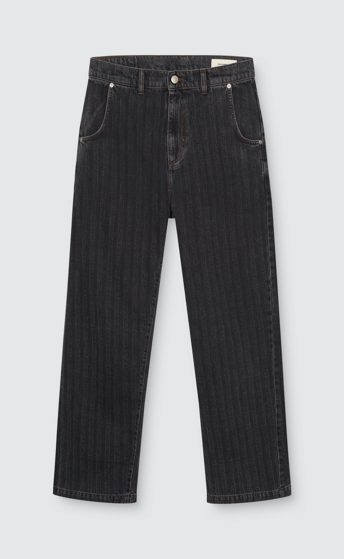 Straight Cut Jeans - Grey Lace Stripe