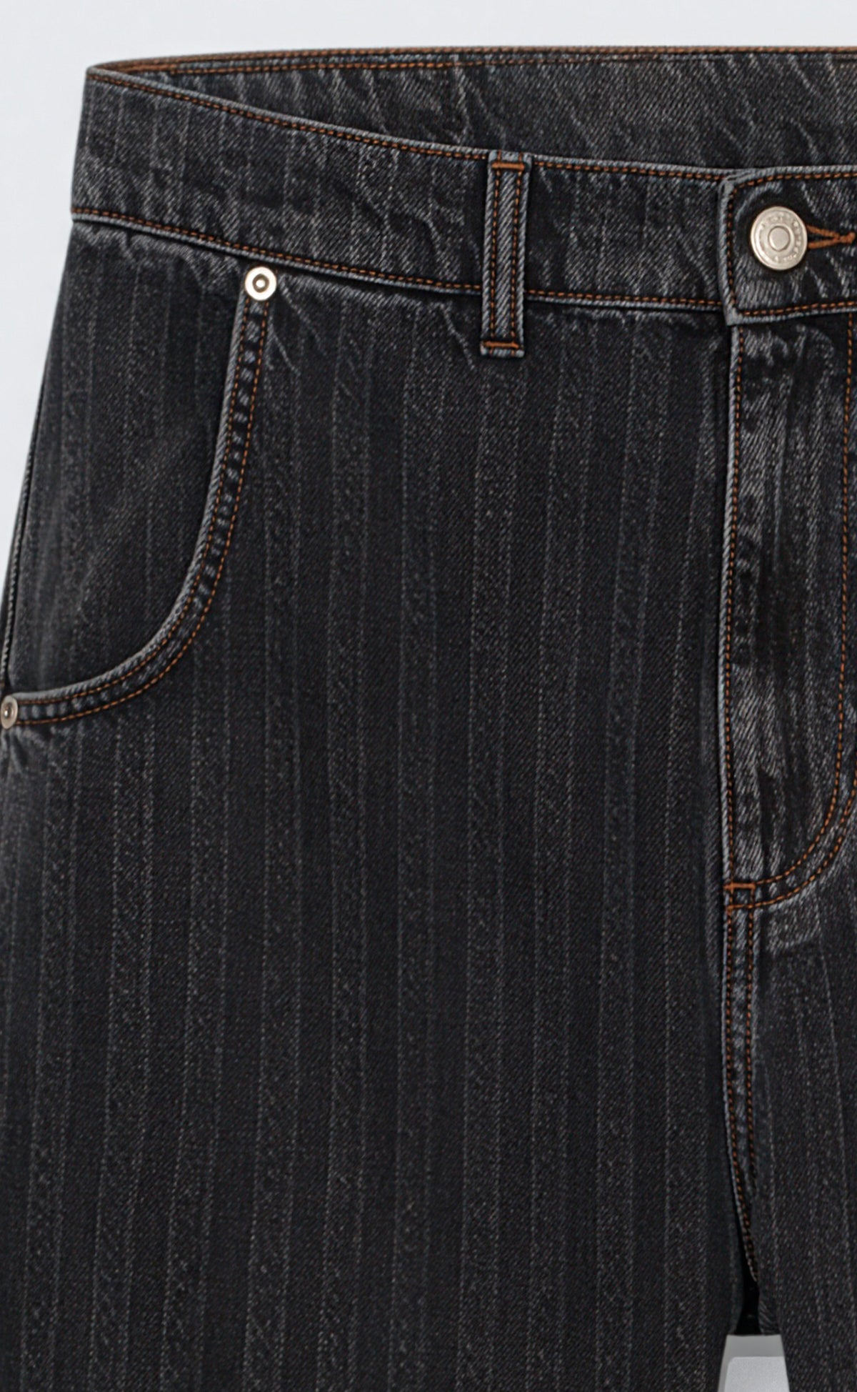 Straight Cut Jeans - Grey Lace Stripe