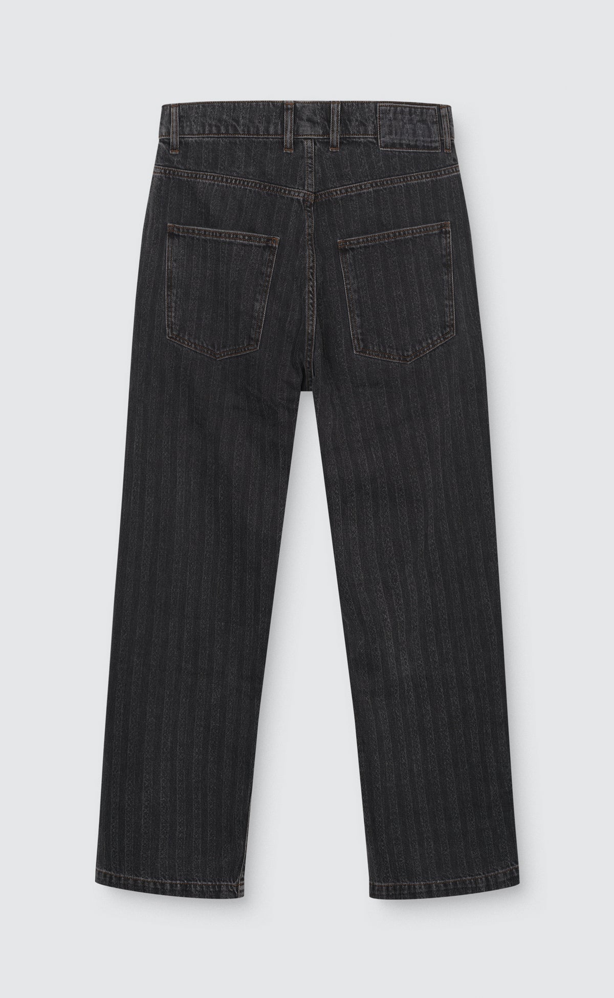 Straight Cut Jeans - Grey Lace Stripe