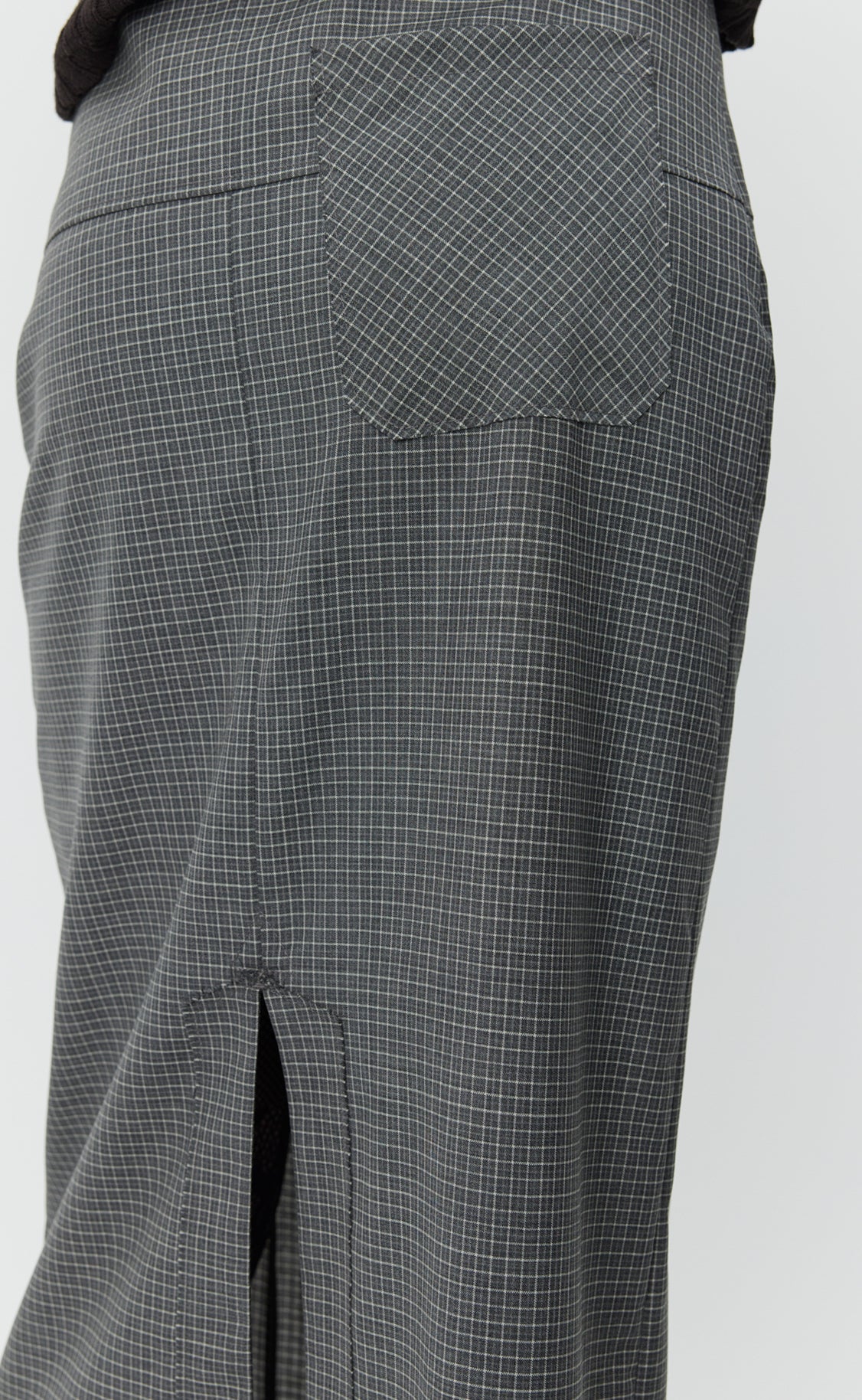 Taper Skirt - Grey Tattersall Check