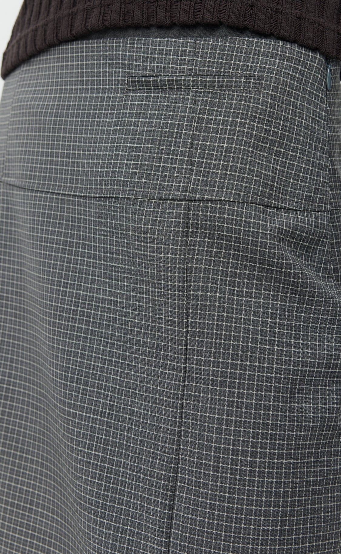 Taper Skirt - Grey Tattersall Check