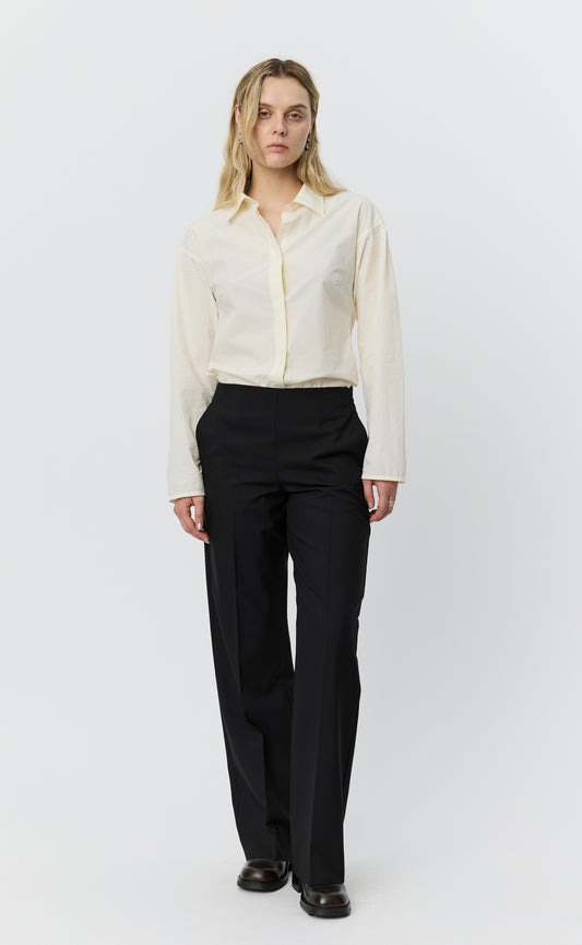 Taper Trousers - Black Tropical Wool