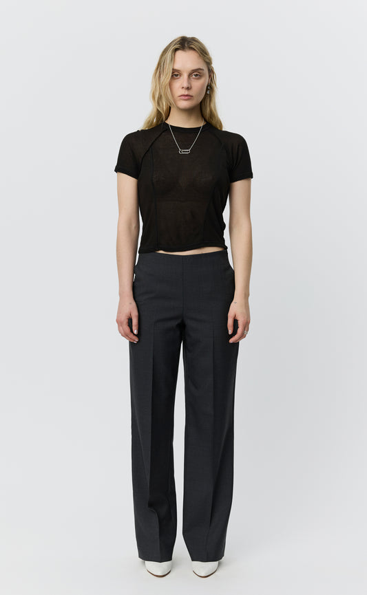 Taper Trousers - Dark Grey Tropical Wool