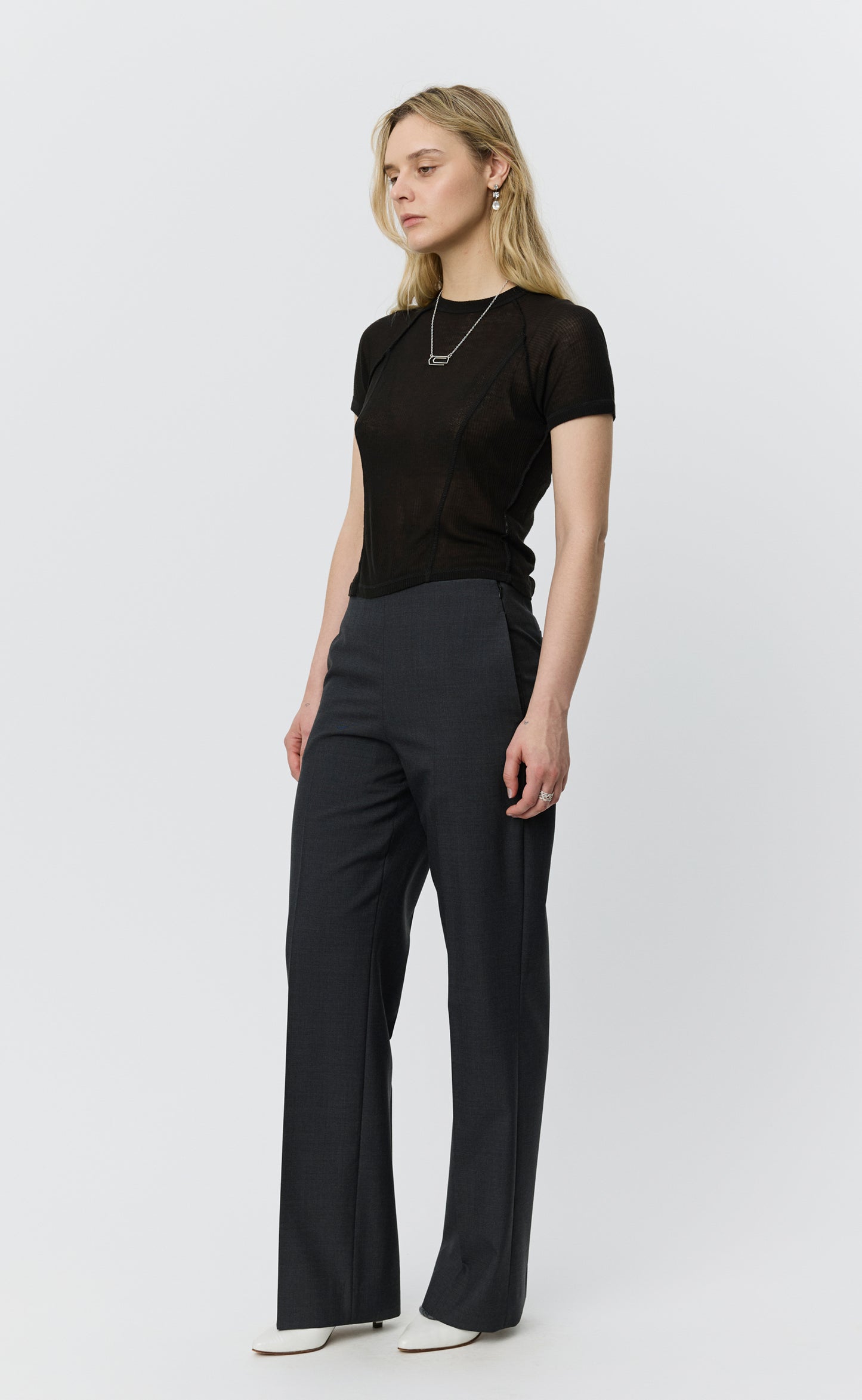 Taper Trousers - Dark Grey Tropical Wool