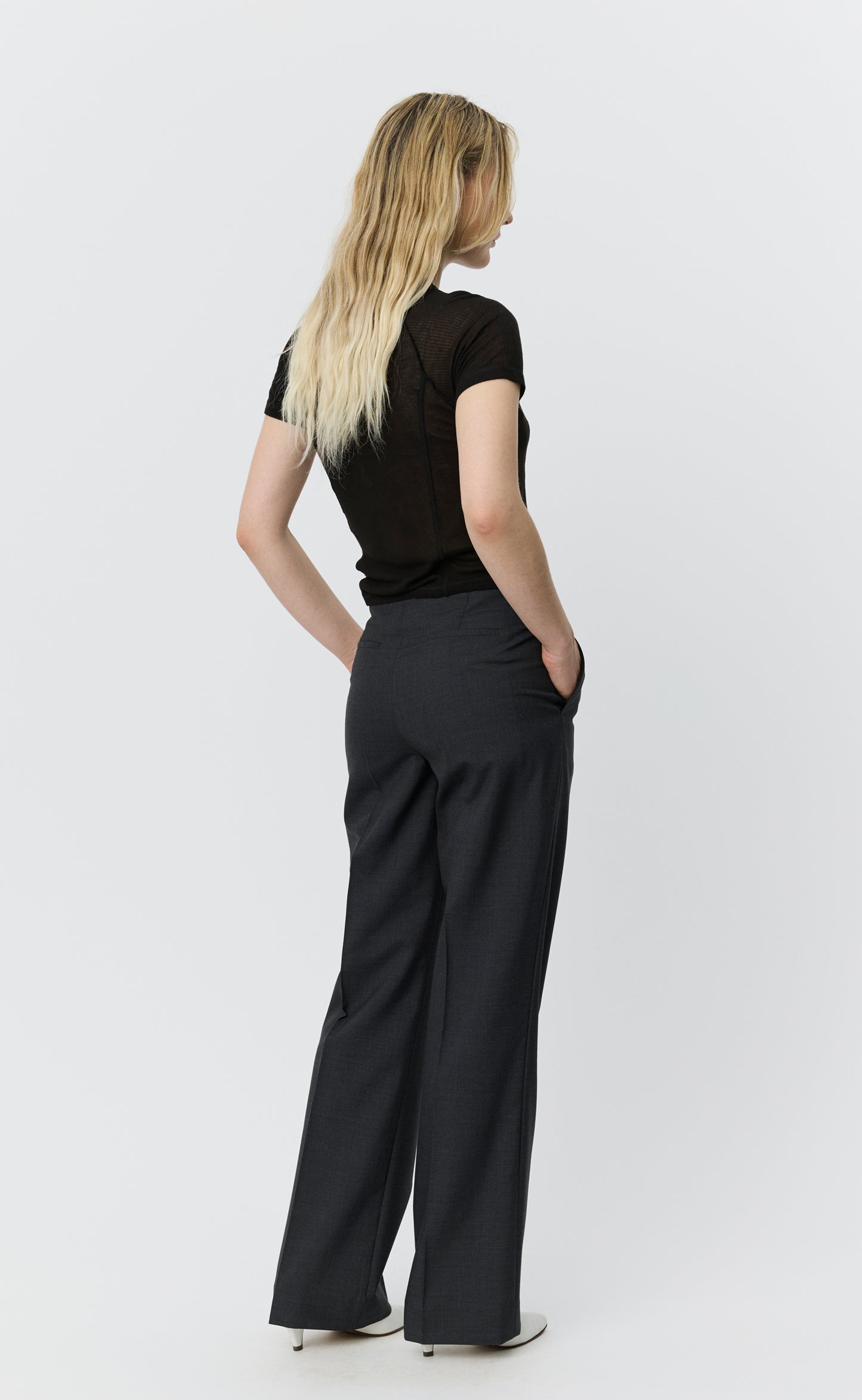 Taper Trousers - Dark Grey Tropical Wool