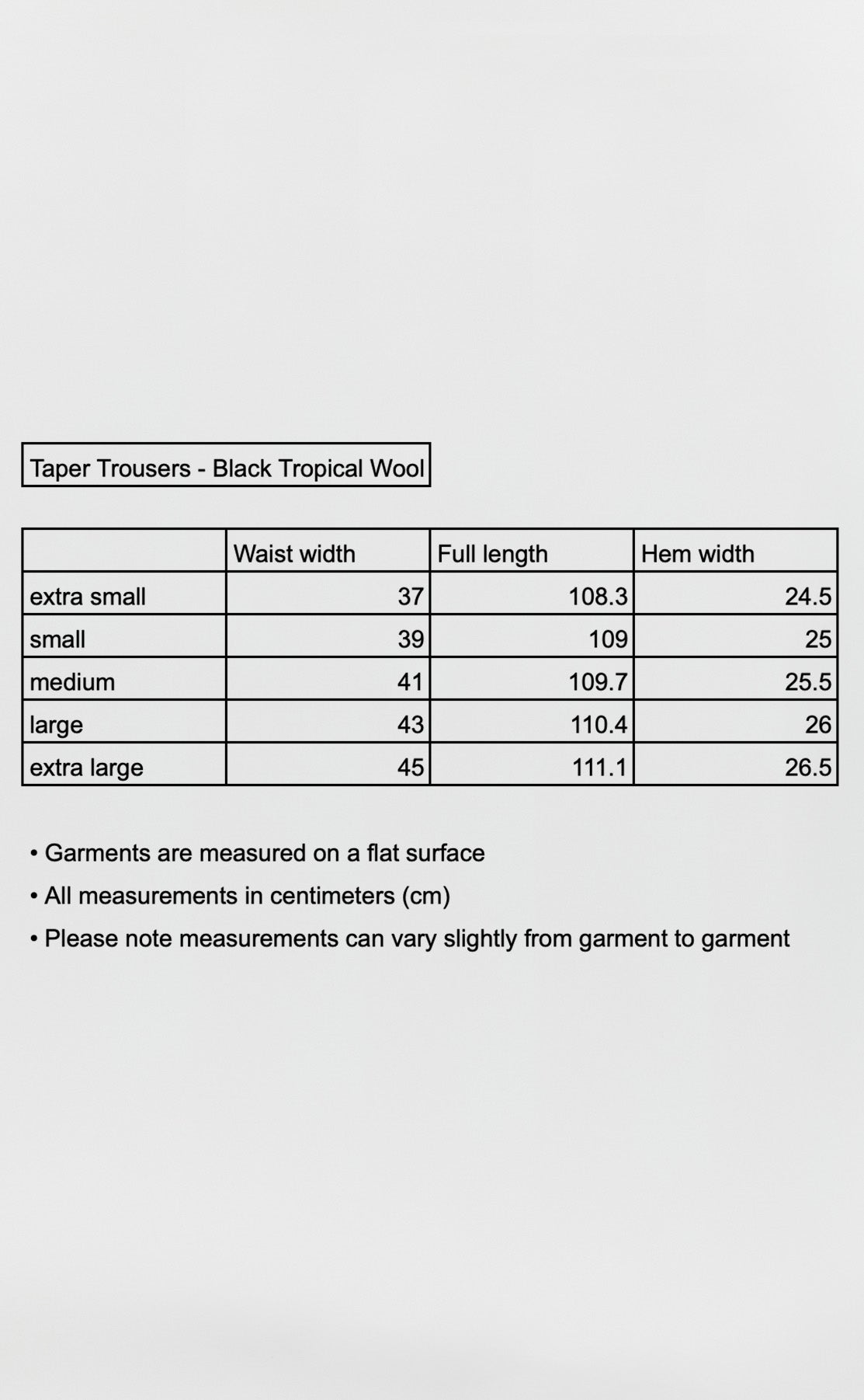 Taper Trousers - Black Tropical Wool