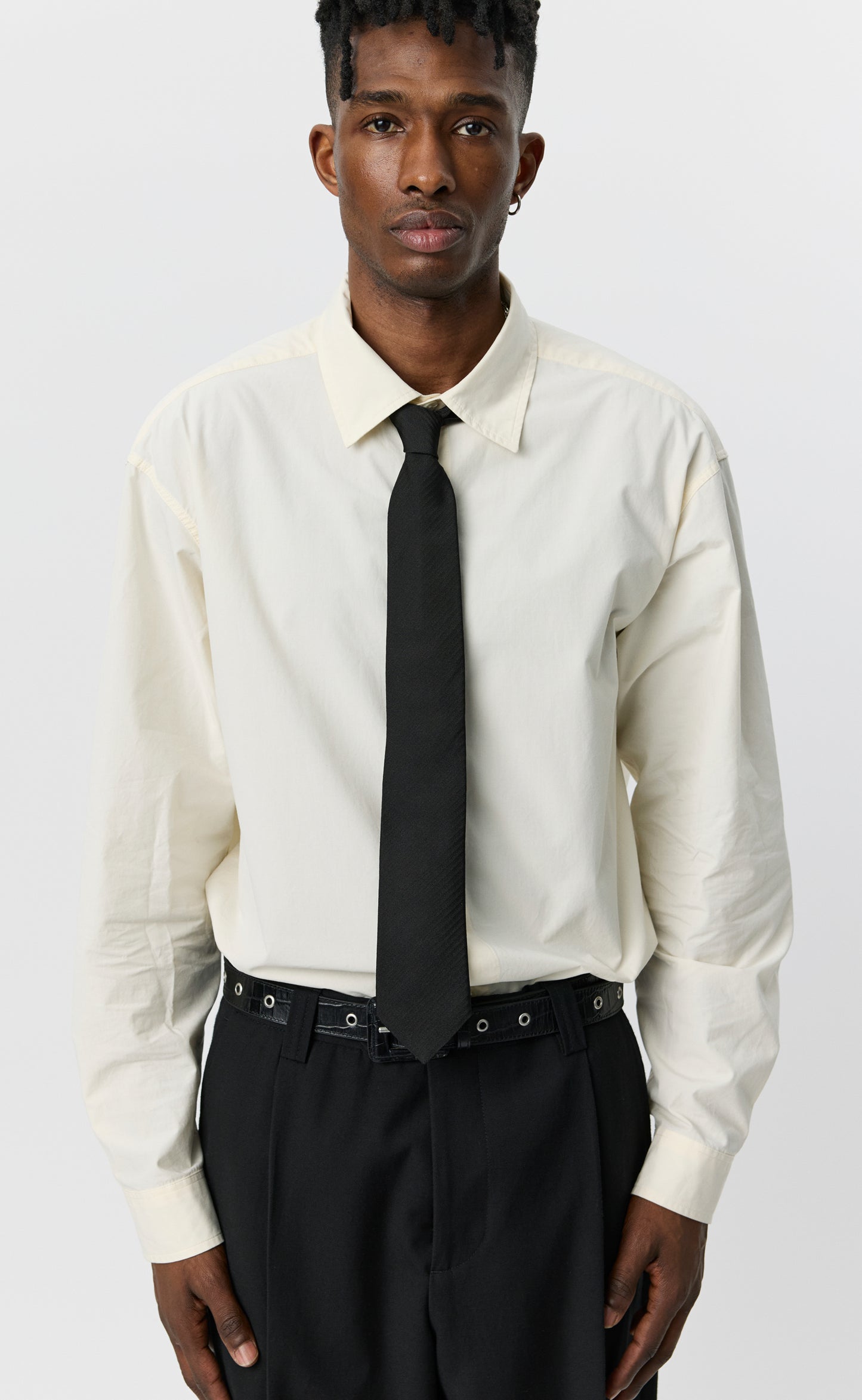 Banquet Tie - Black Herringbone