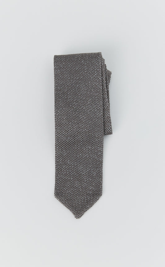 Formal Tie - Knitted Silver Sparkle