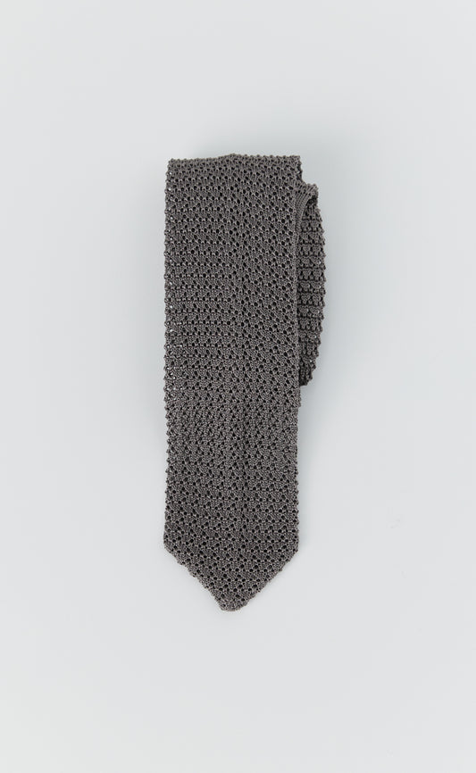 Formal Tie - Grey Open Knit