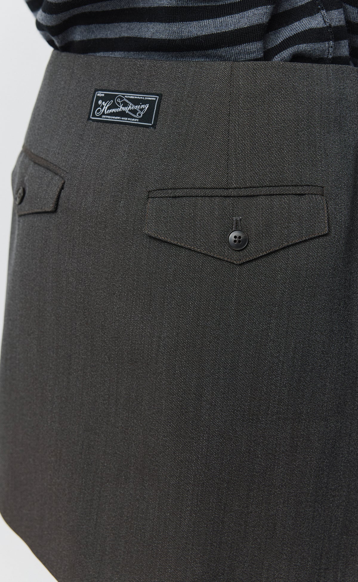 Tilted Wrap Skirt - Taupe Wool Twill
