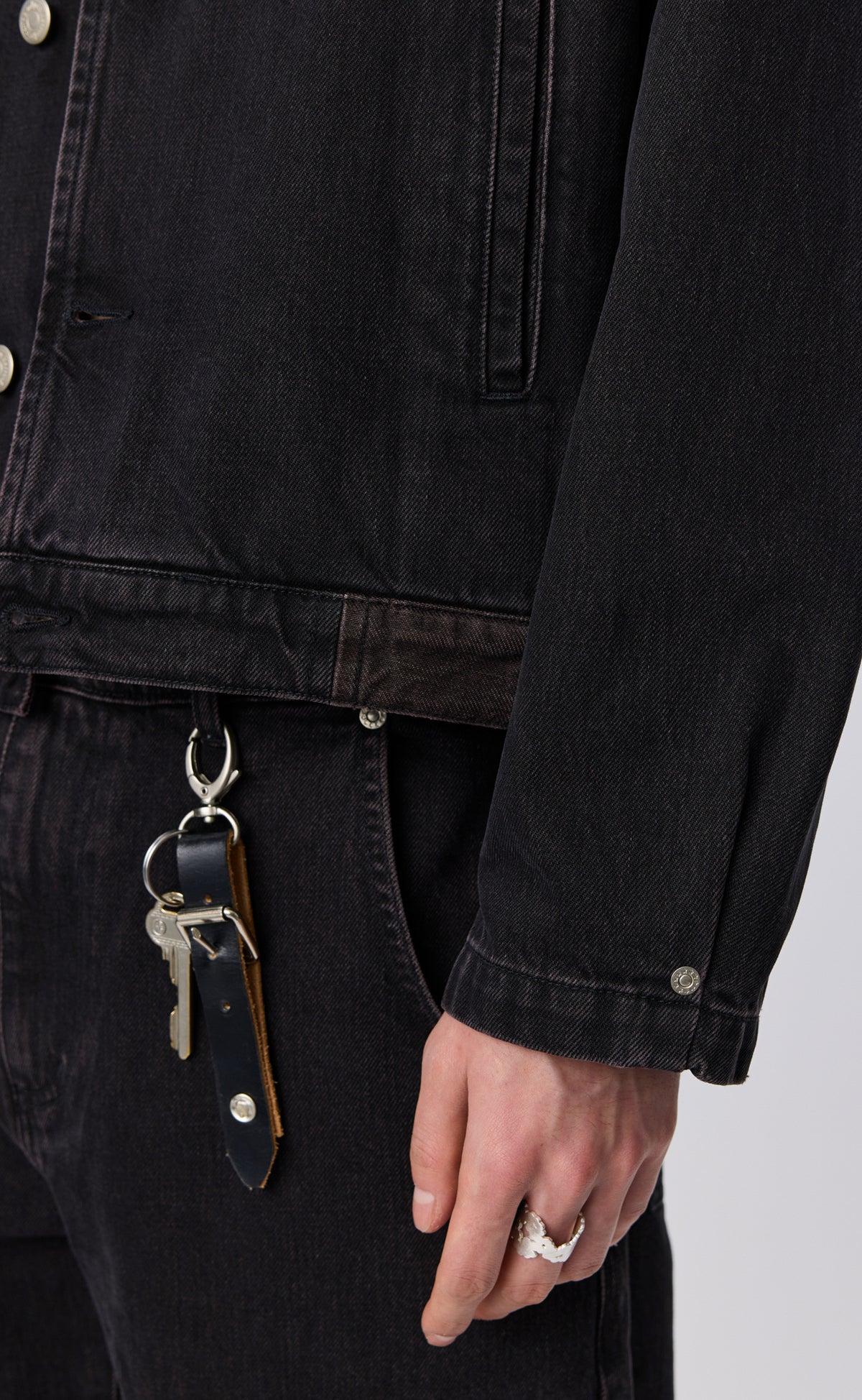 Leather Key Charm - Black