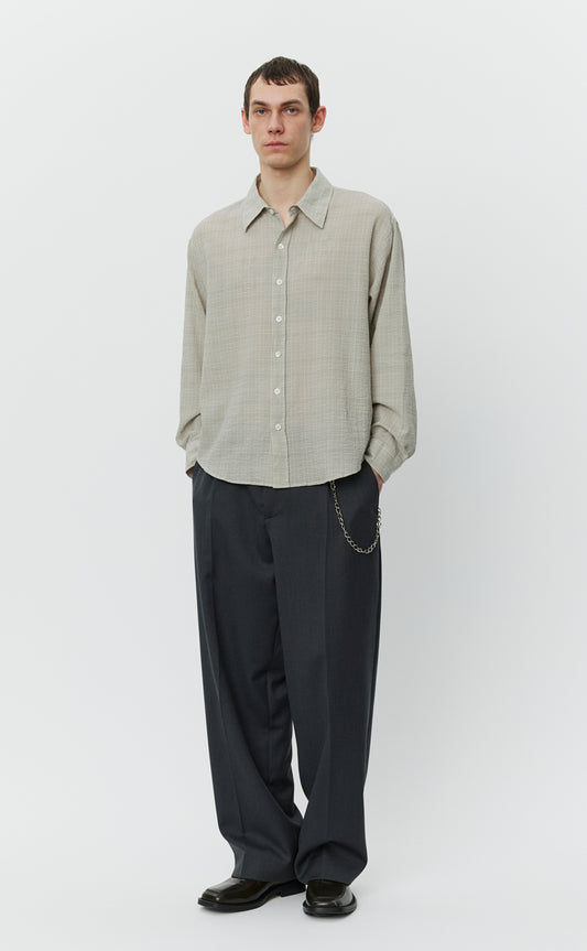 Vacation Shirt  - Chalk Seersucker Check