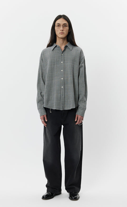 Vacation Shirt  - Mini Houndstooth Seersucker