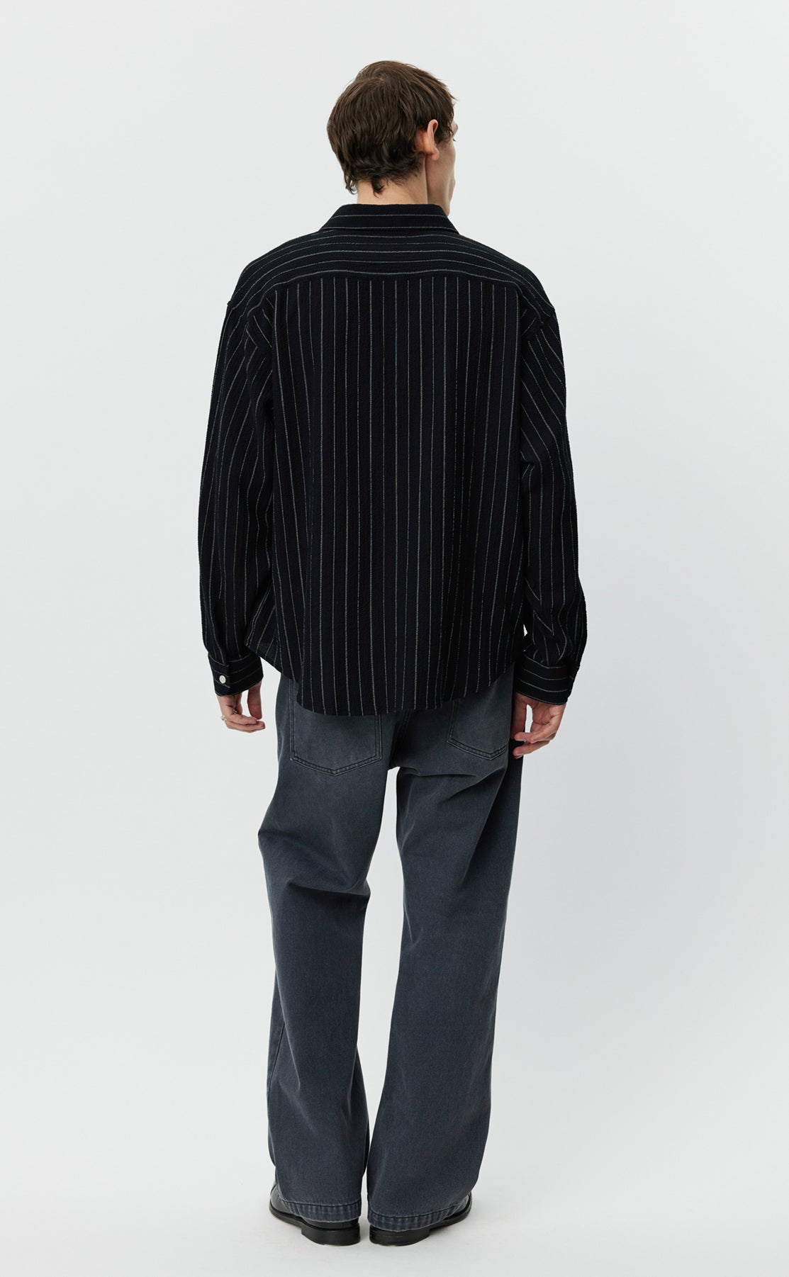 Vacation Shirt - Black Textured Stripe