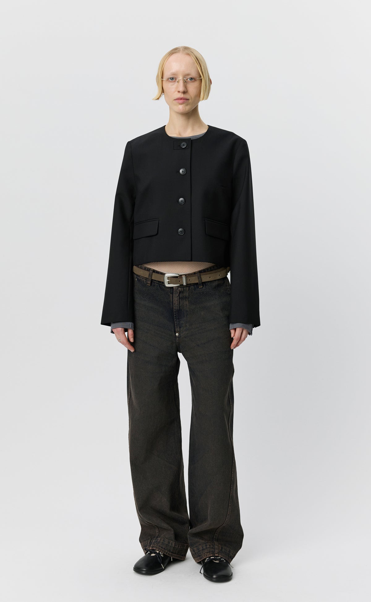 Waitress Jacket - Black Dry Wool