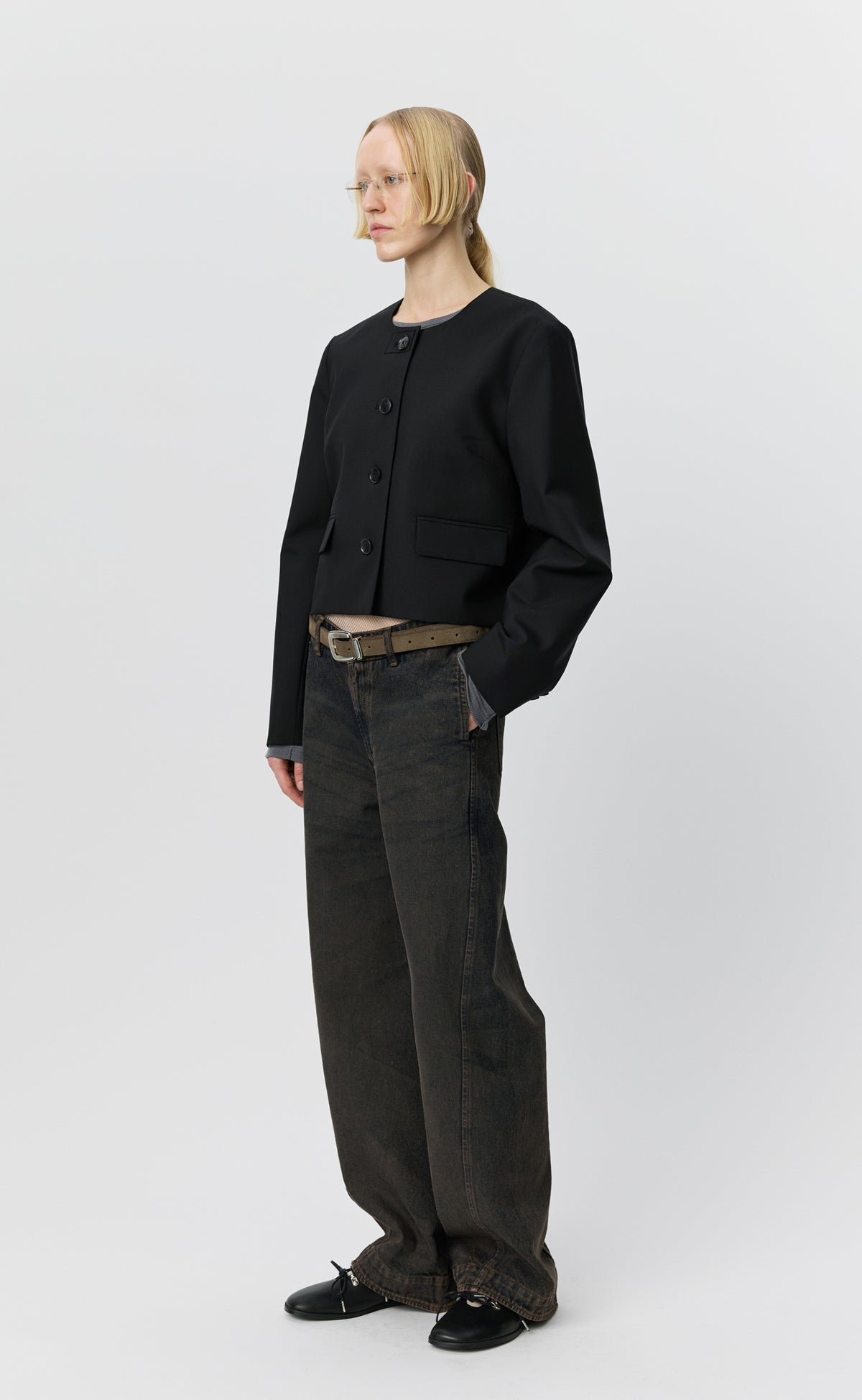 Waitress Jacket - Black Dry Wool