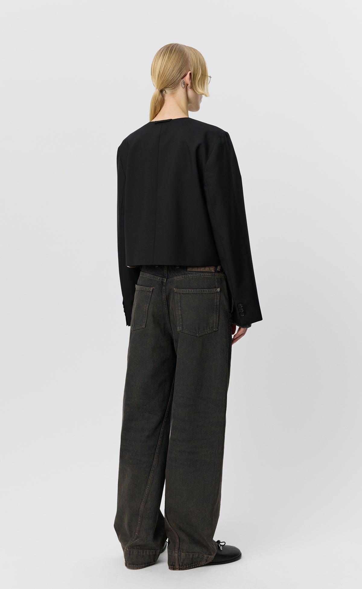 Waitress Jacket - Black Dry Wool