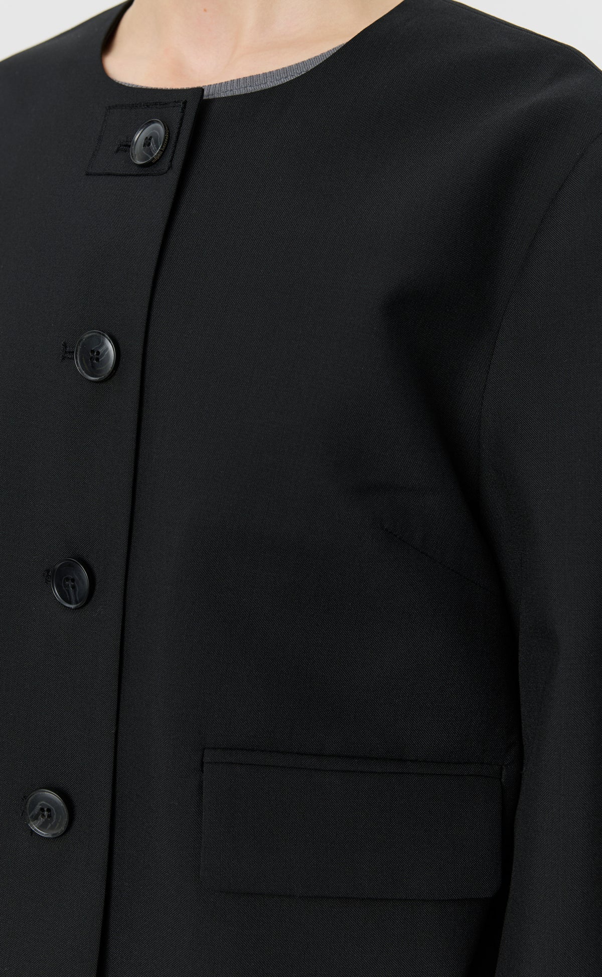 Waitress Jacket - Black Dry Wool