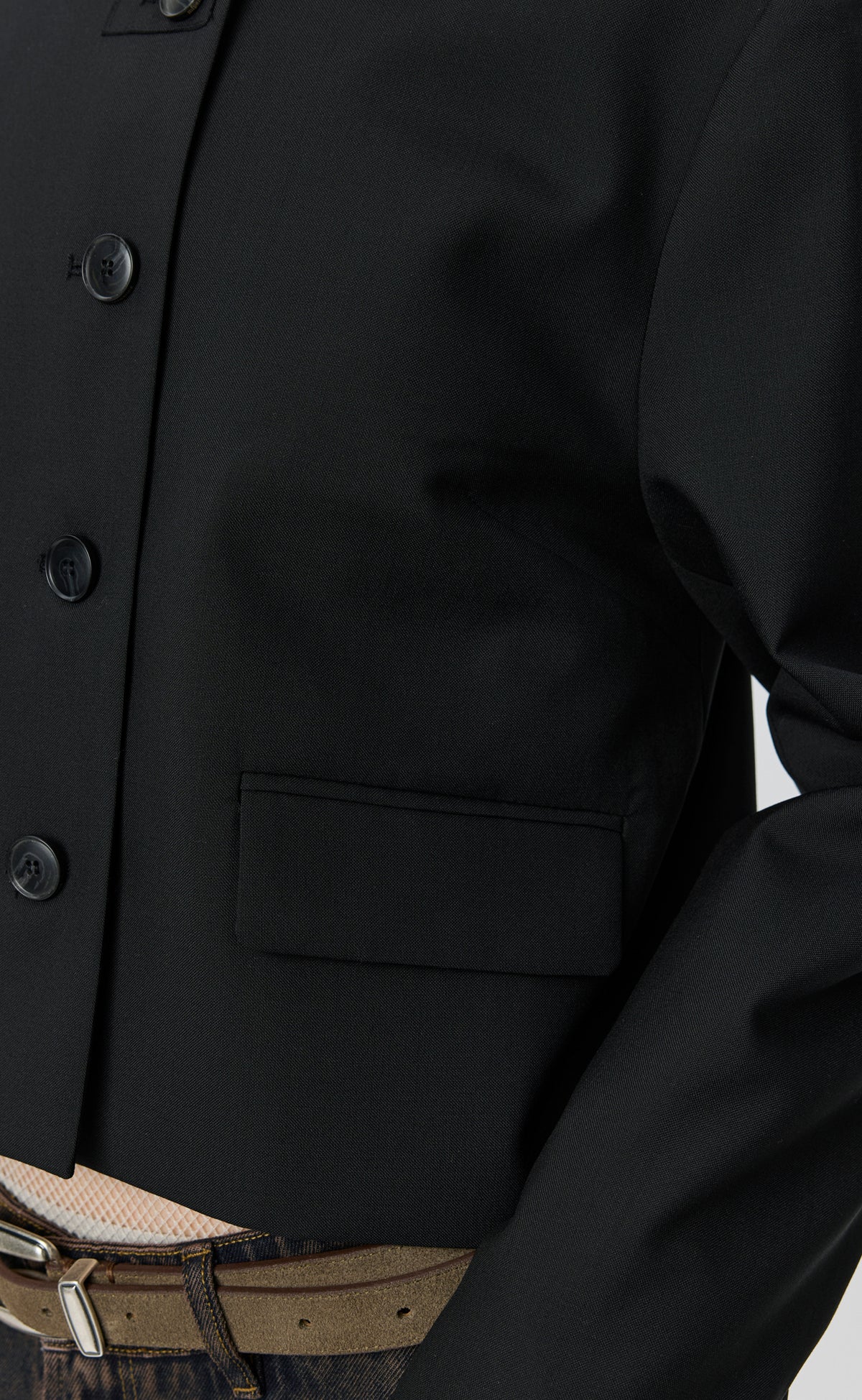 Waitress Jacket - Black Dry Wool