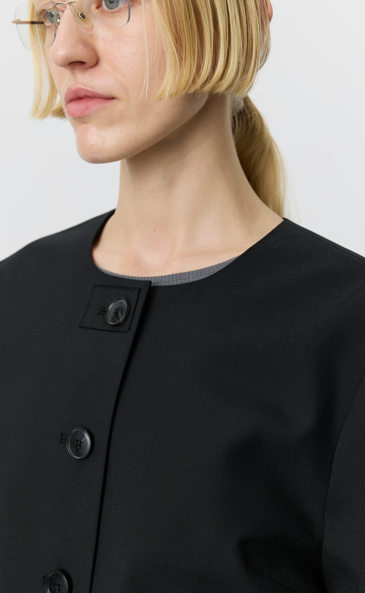 Waitress Jacket - Black Dry Wool