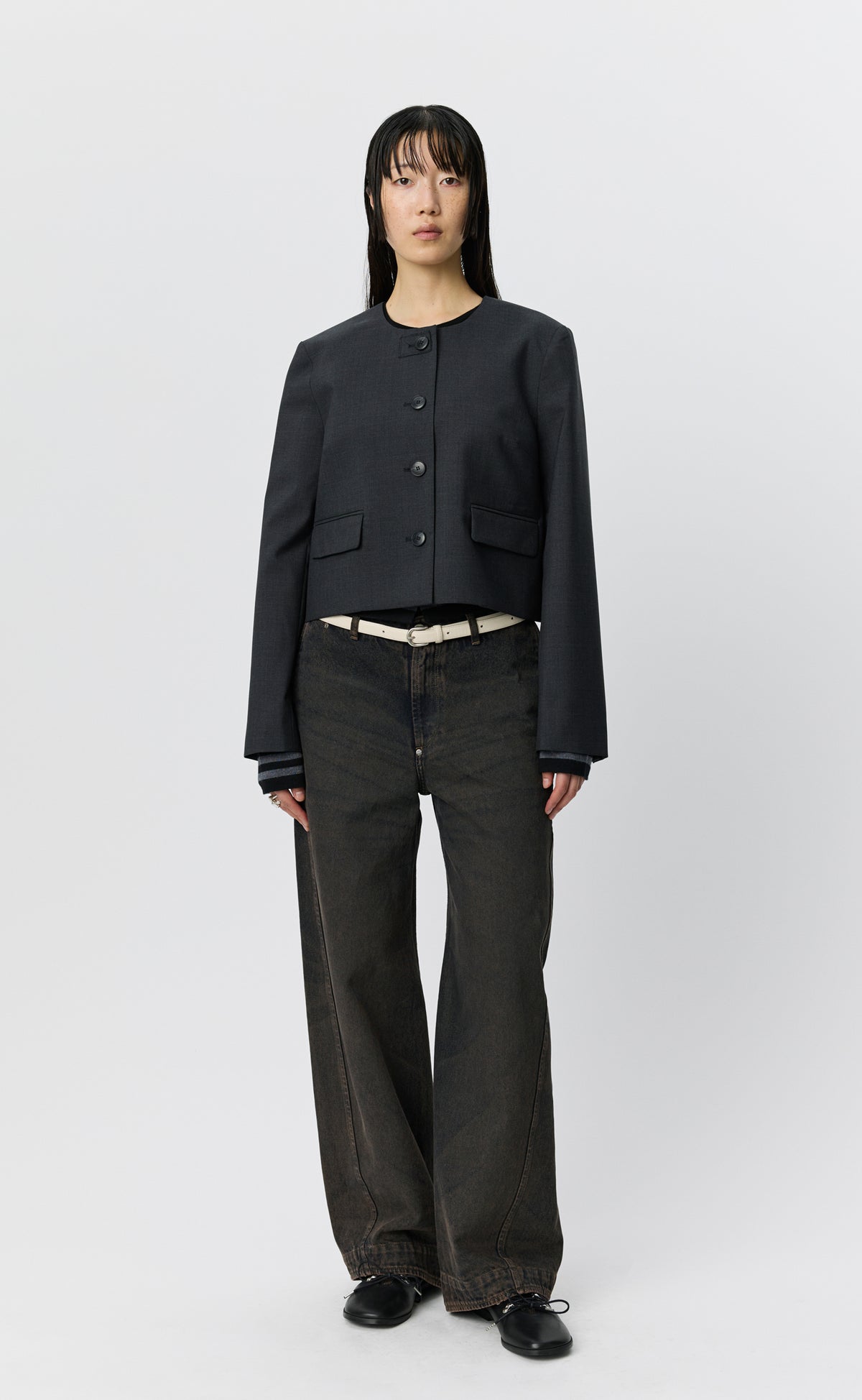Waitress Jacket - Dark Grey Dry Wool