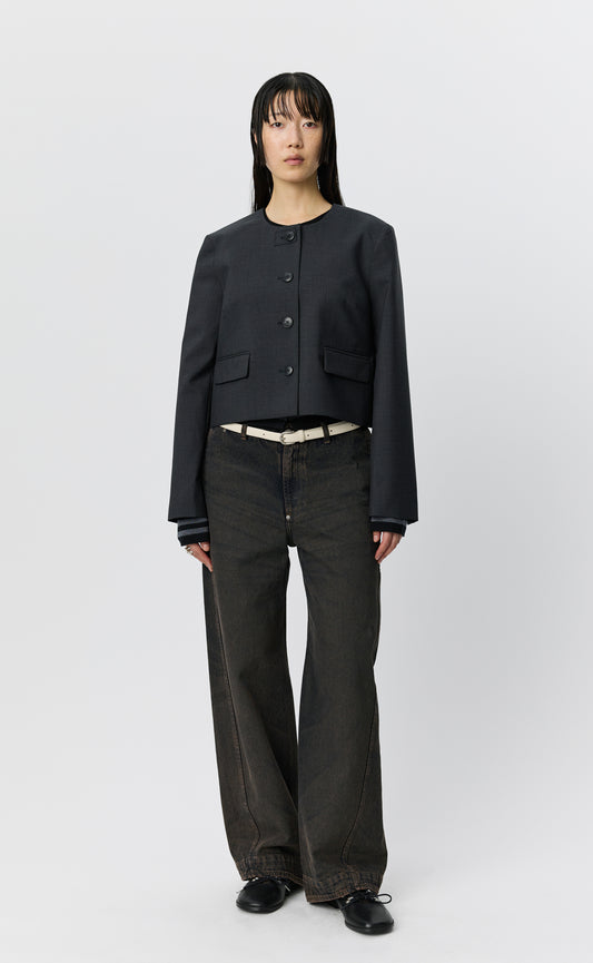 Waitress Jacket - Dark Grey Dry Wool
