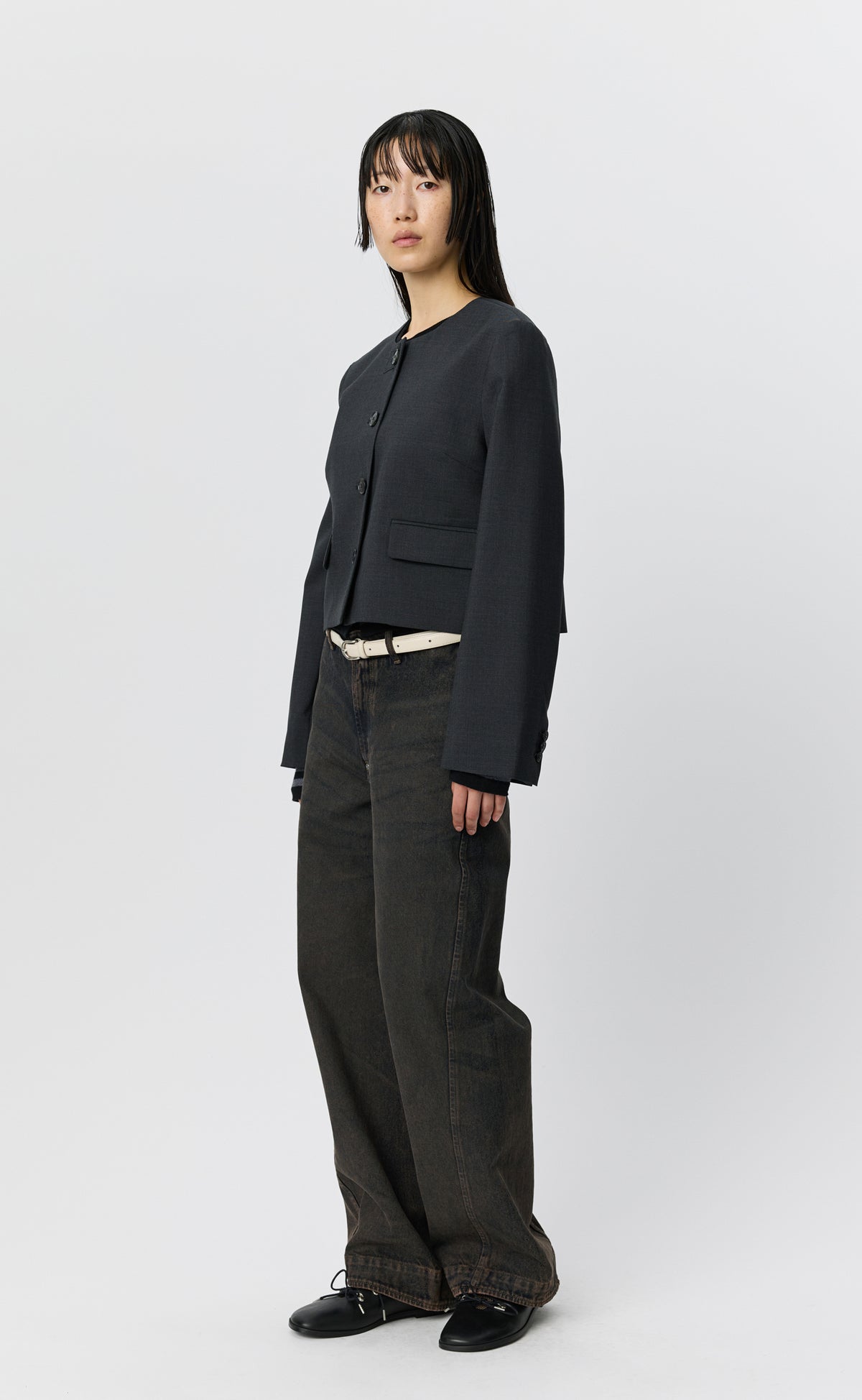 Waitress Jacket - Dark Grey Dry Wool