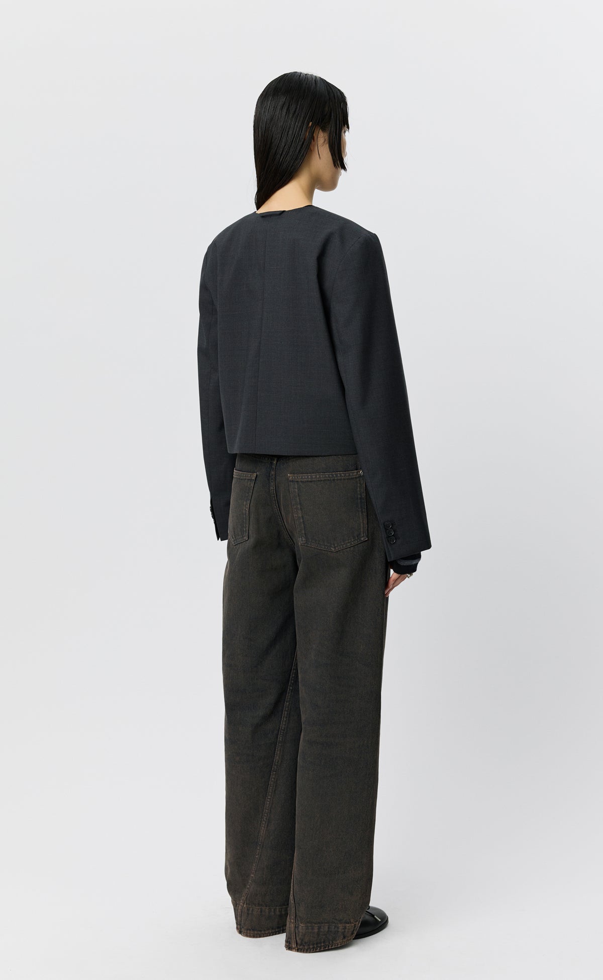 Waitress Jacket - Dark Grey Dry Wool