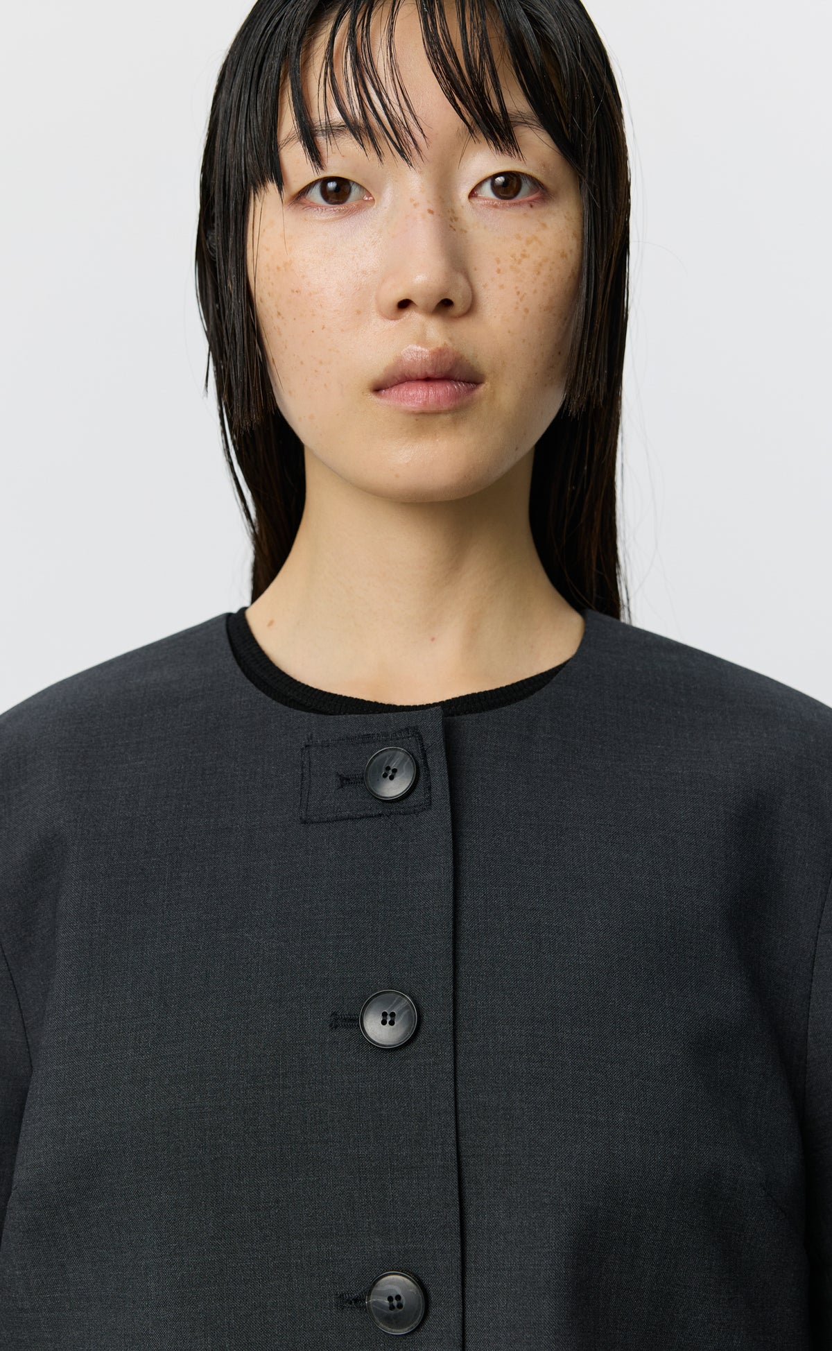 Waitress Jacket - Dark Grey Dry Wool