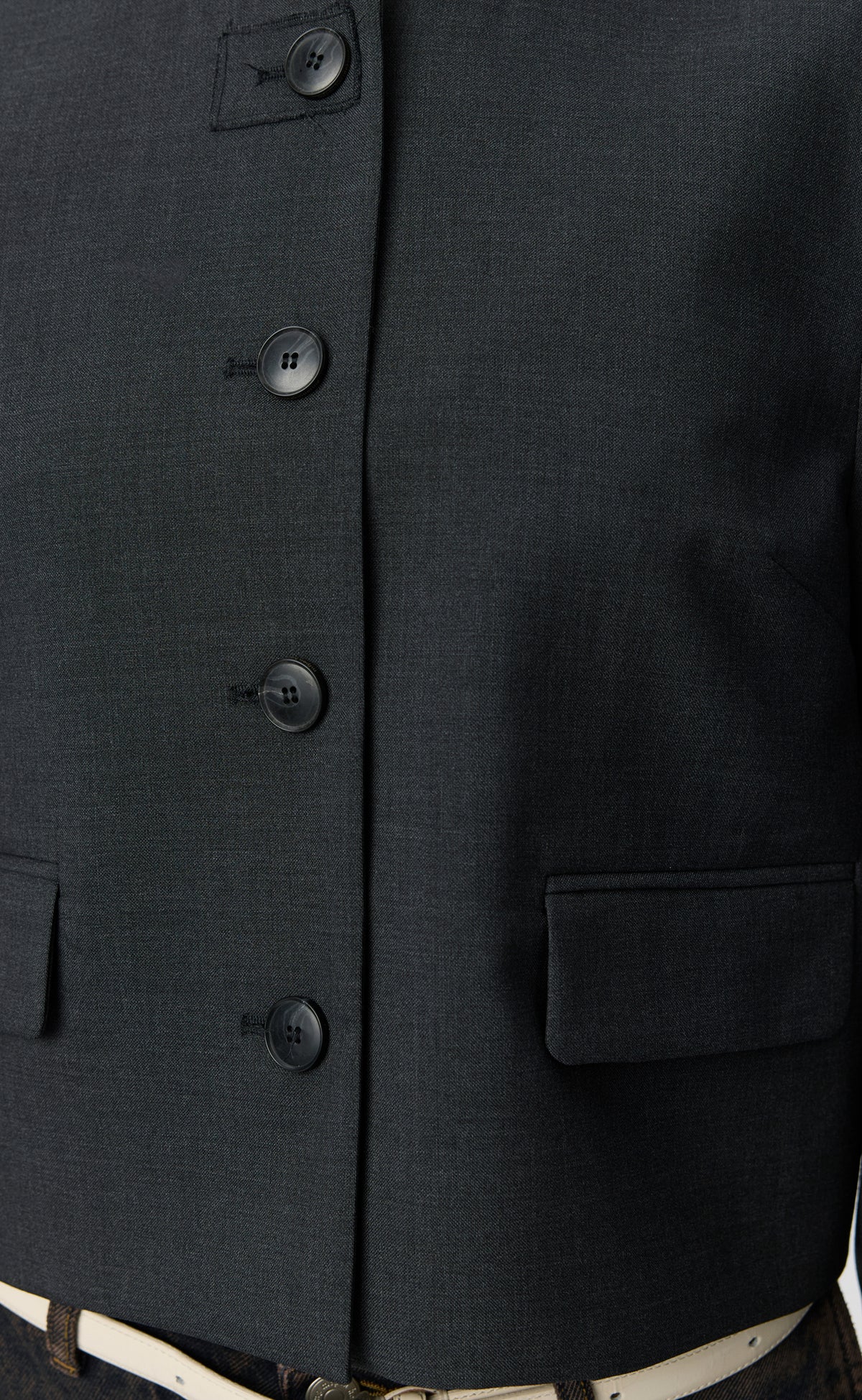 Waitress Jacket - Dark Grey Dry Wool