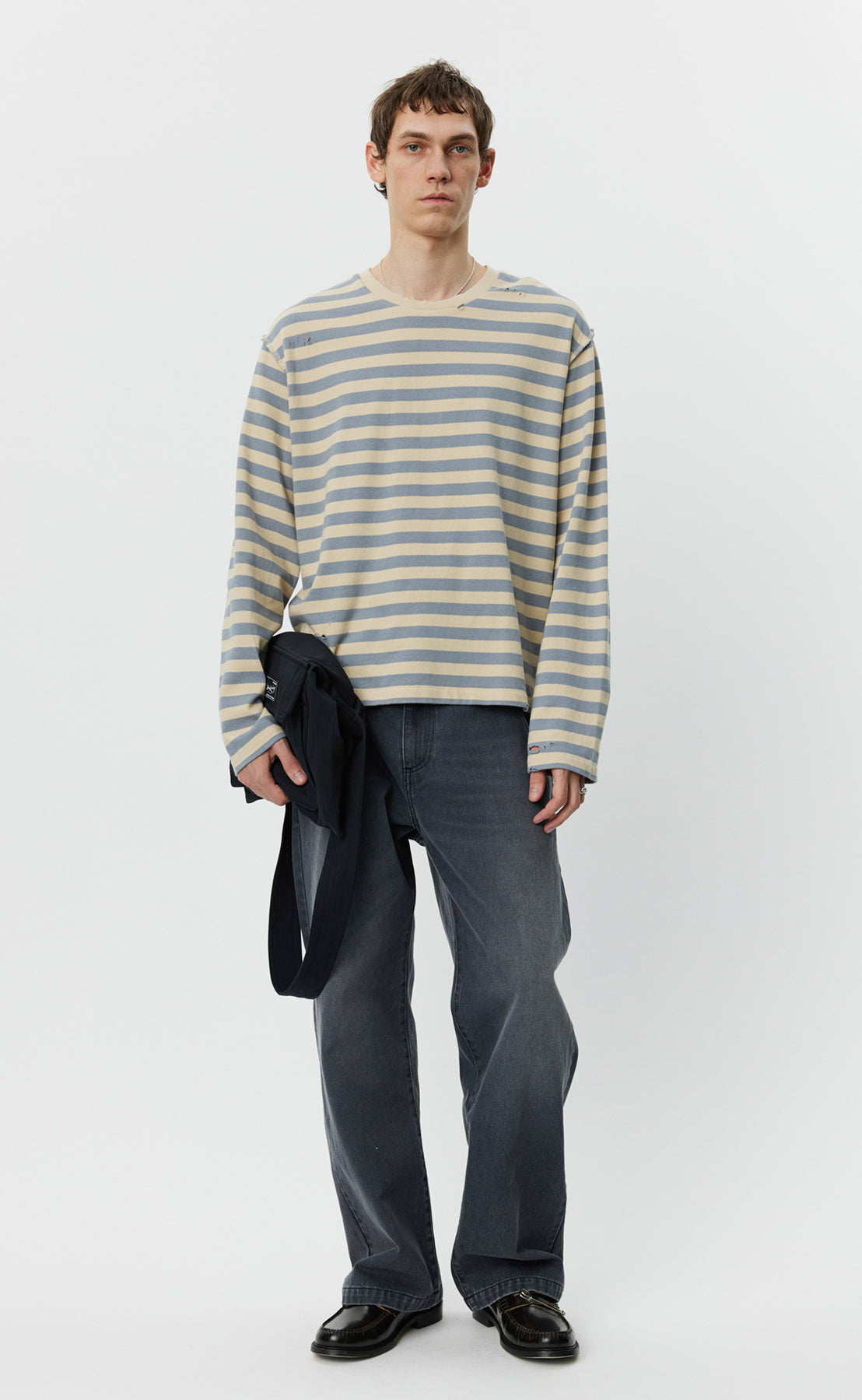 Wide Stripe Sweater - Greige