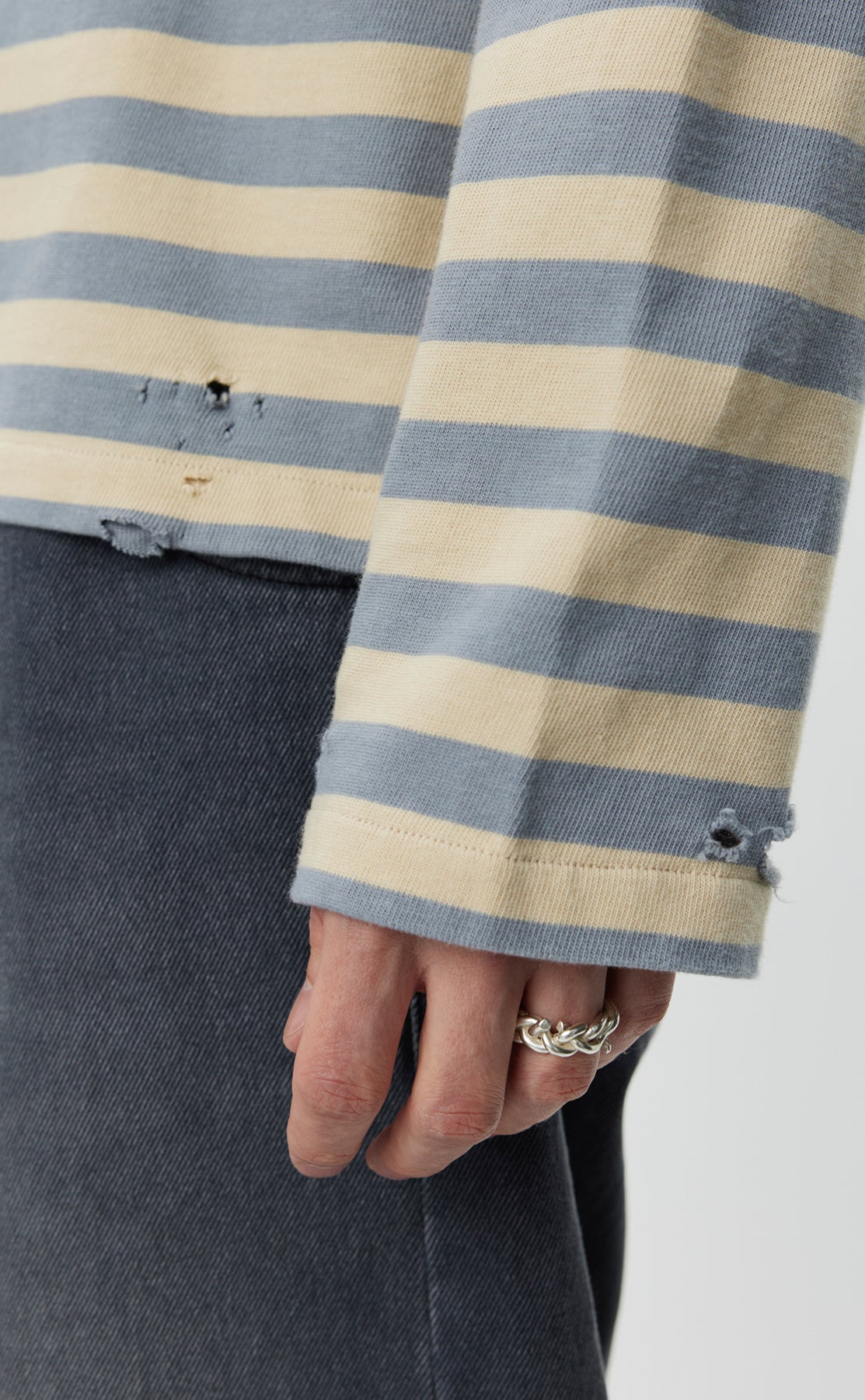 Wide Stripe Sweater - Greige