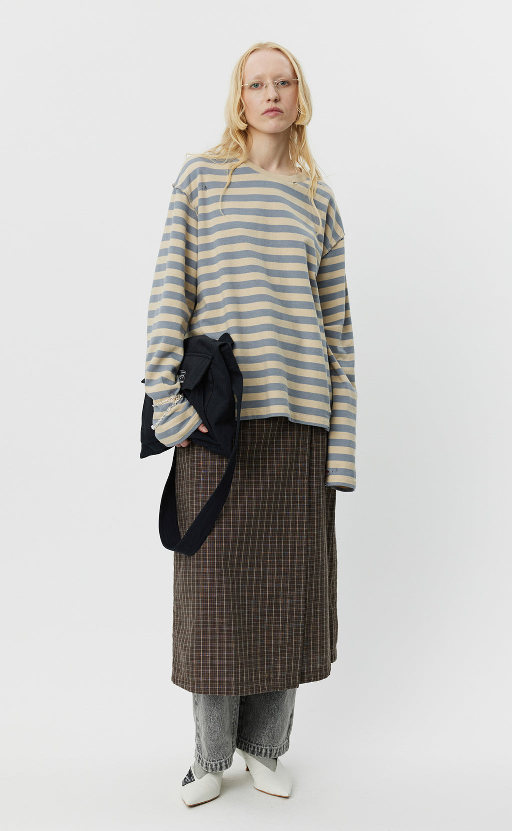 Wide Stripe Sweater - Greige