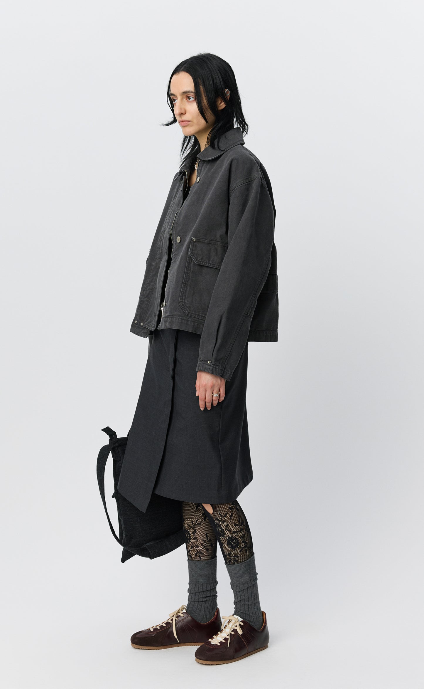 Womens Courier Jacket - Washed Grey Canvas