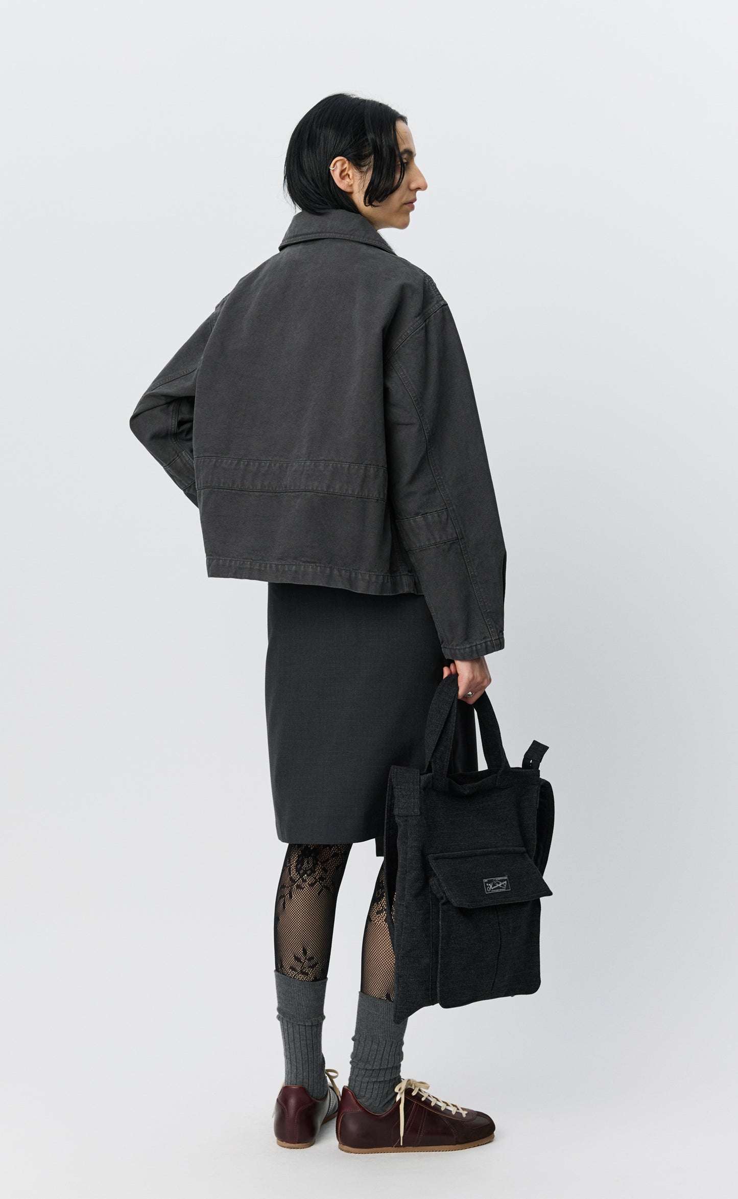 Womens Courier Jacket - Washed Grey Canvas