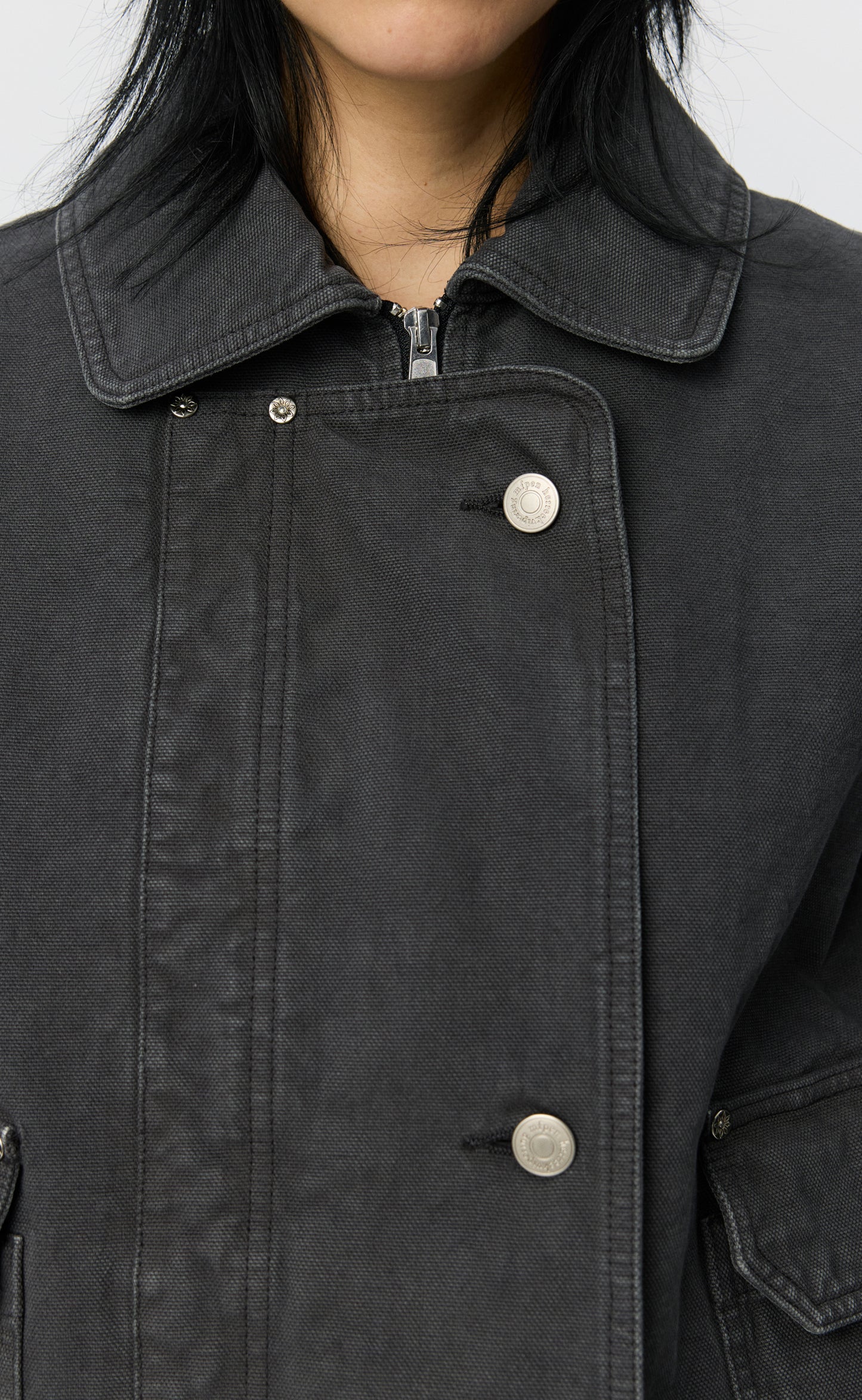 Womens Courier Jacket - Washed Grey Canvas