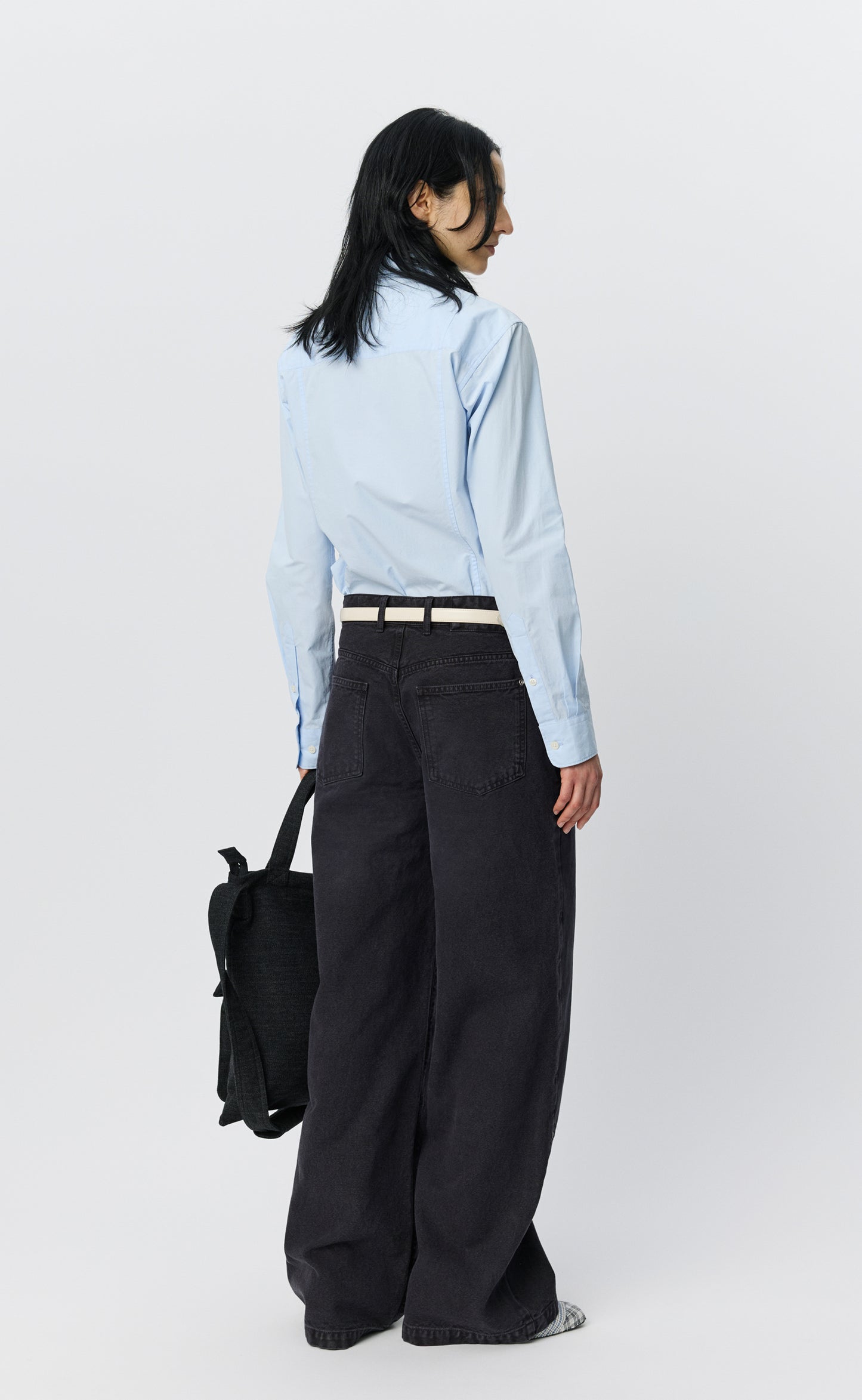 Womens Double Knee Jeans - Dark Grey Canvas