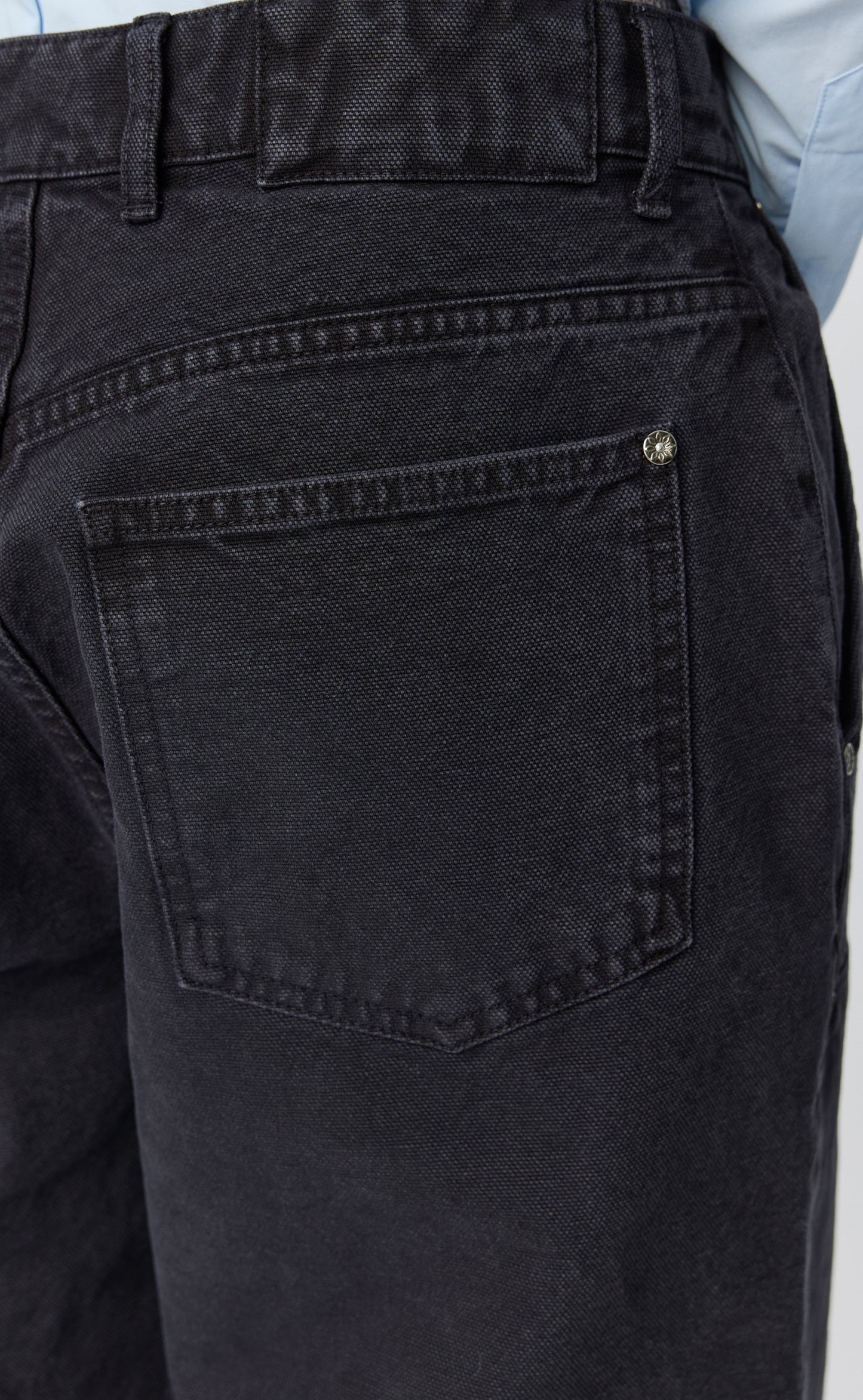 Womens Double Knee Jeans - Dark Grey Canvas