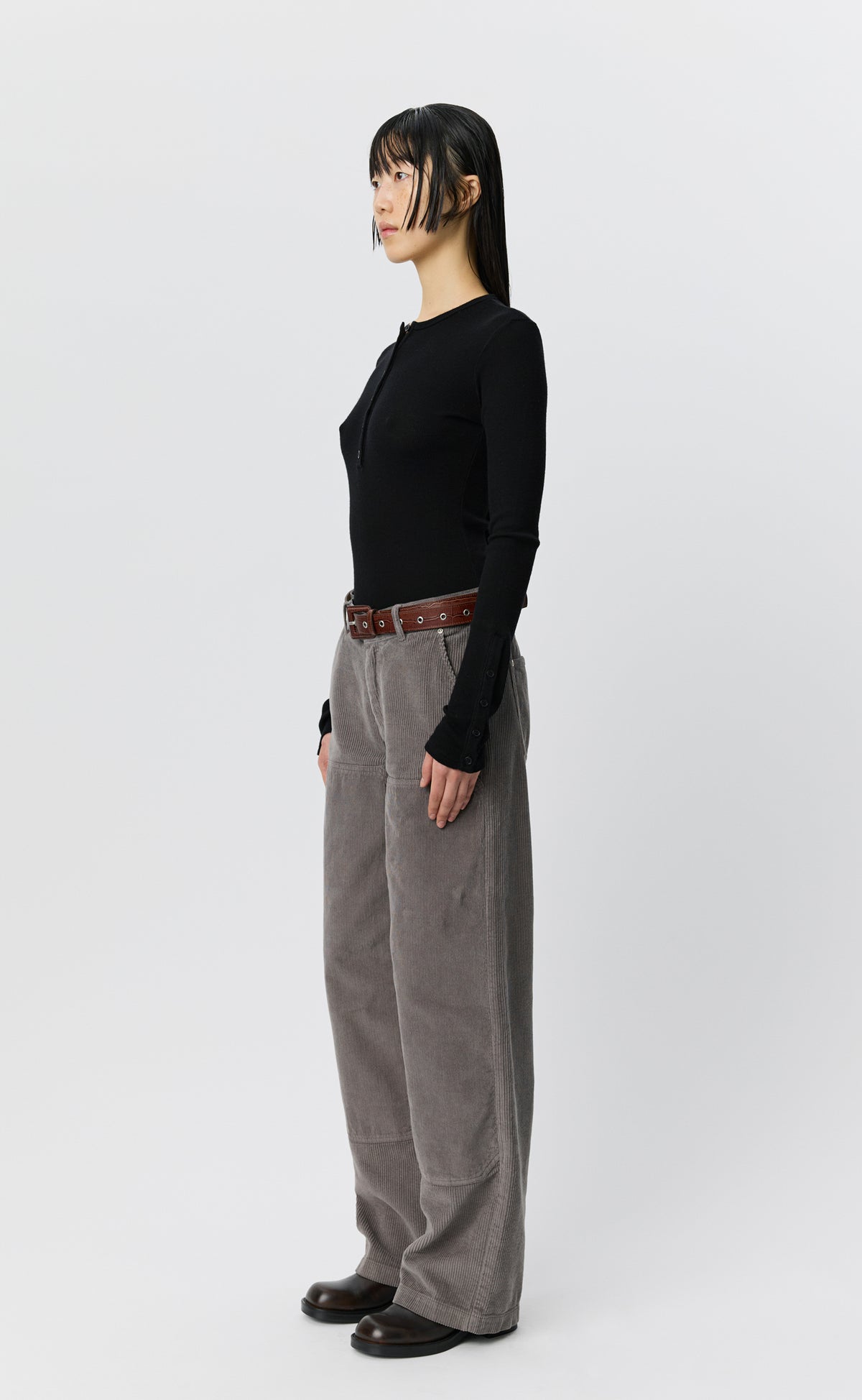 Womens Double Knee Trousers - Dusty Gull Multi Cord