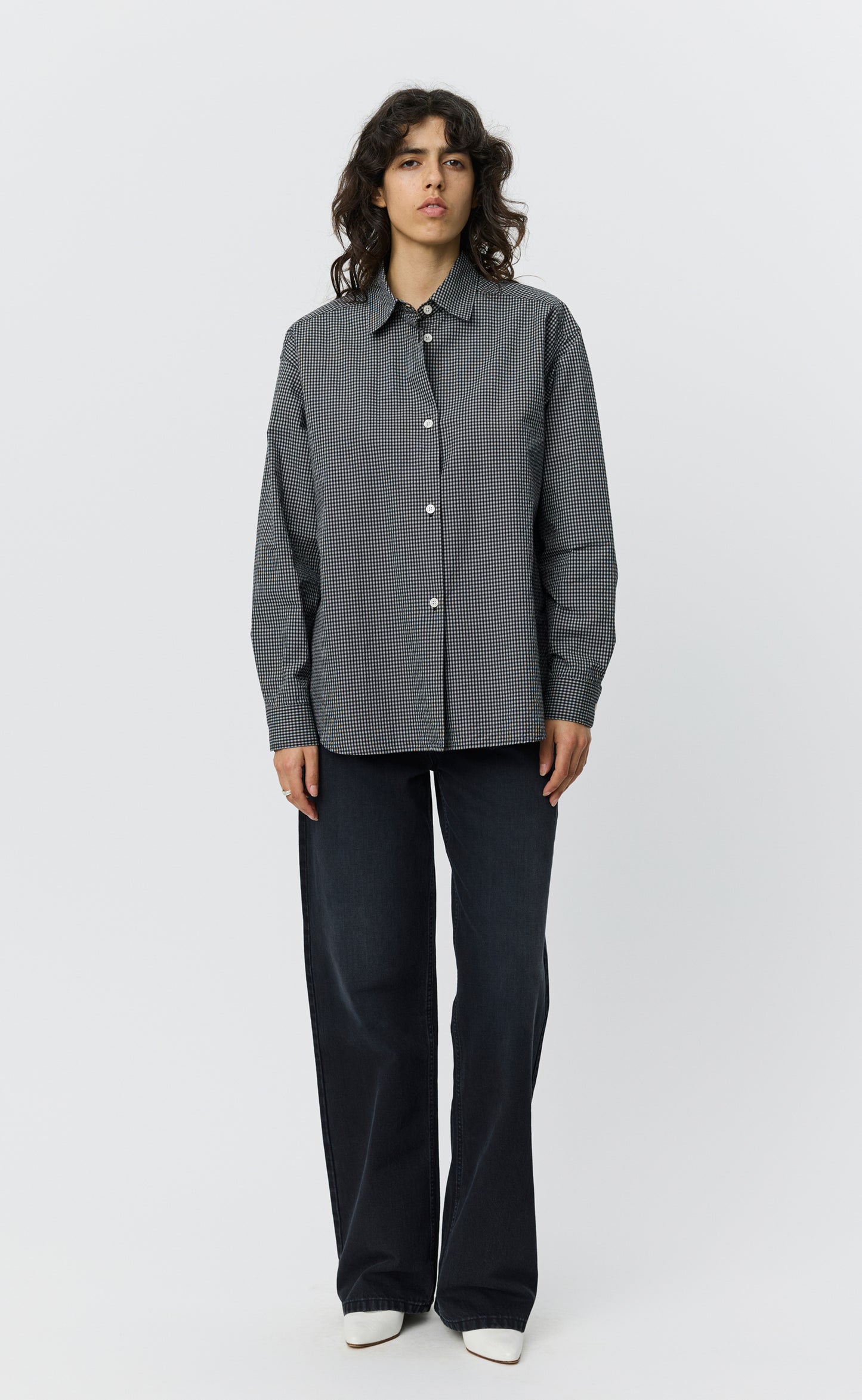 Womens Generous Shirt - Black Experienced Check