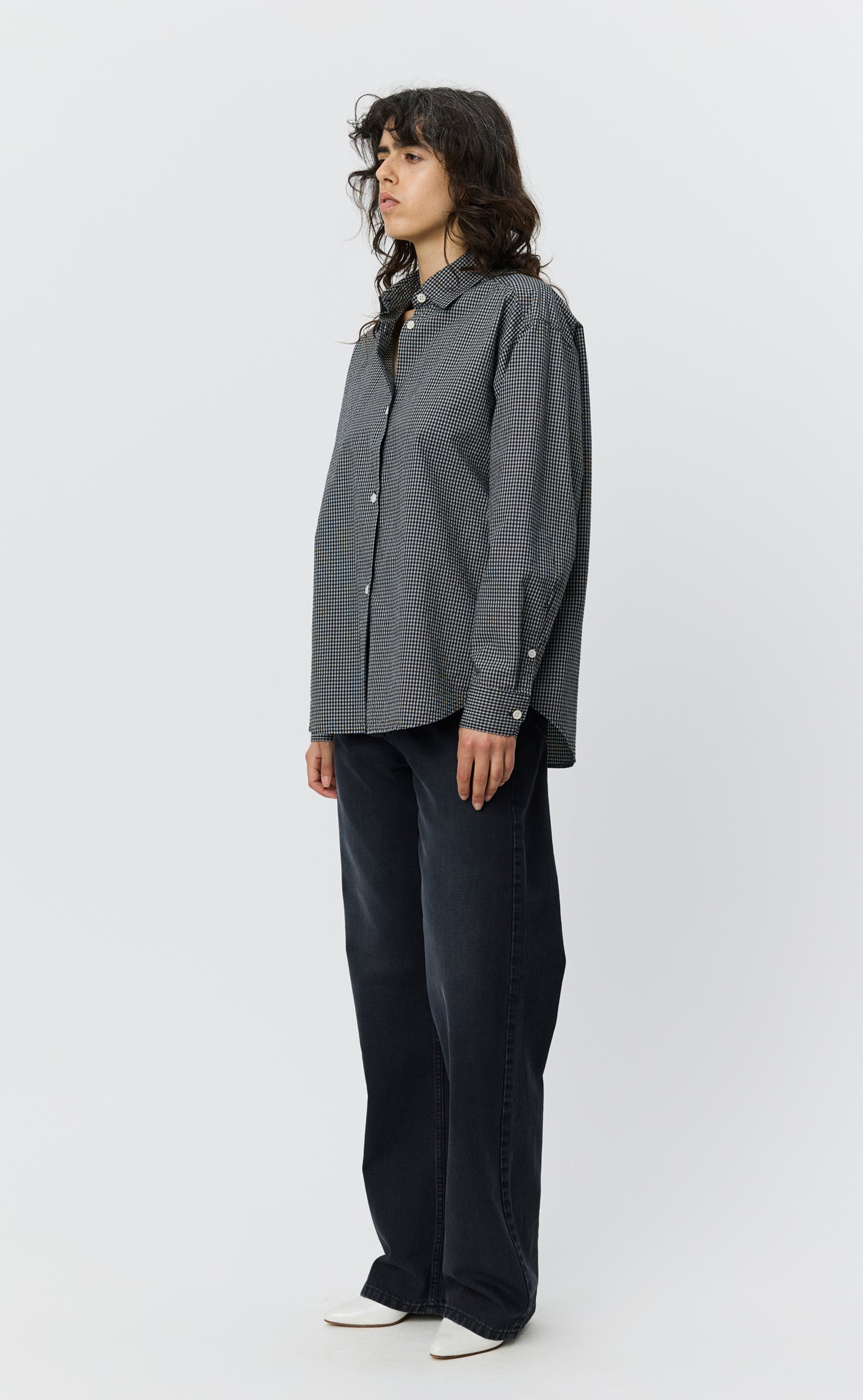 Womens Generous Shirt - Black Experienced Check