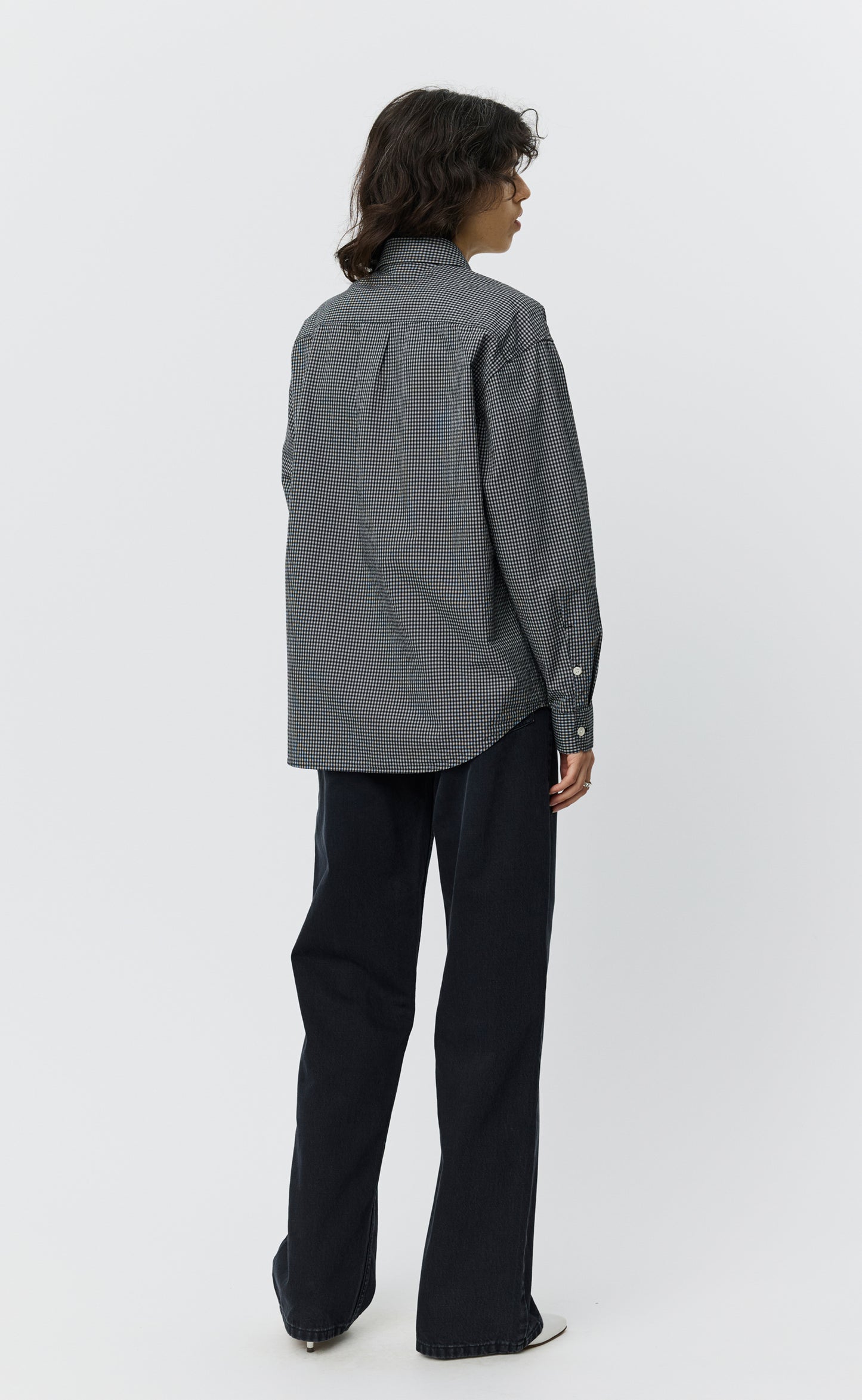 Womens Generous Shirt - Black Experienced Check