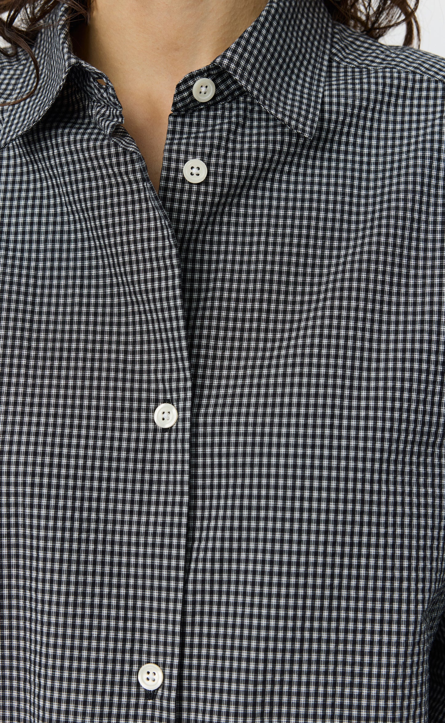 Womens Generous Shirt - Black Experienced Check