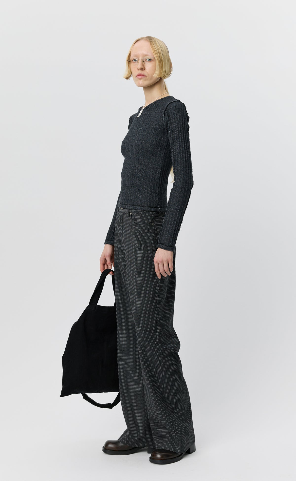 Womens LS Rib Tee - Bouclé Rib