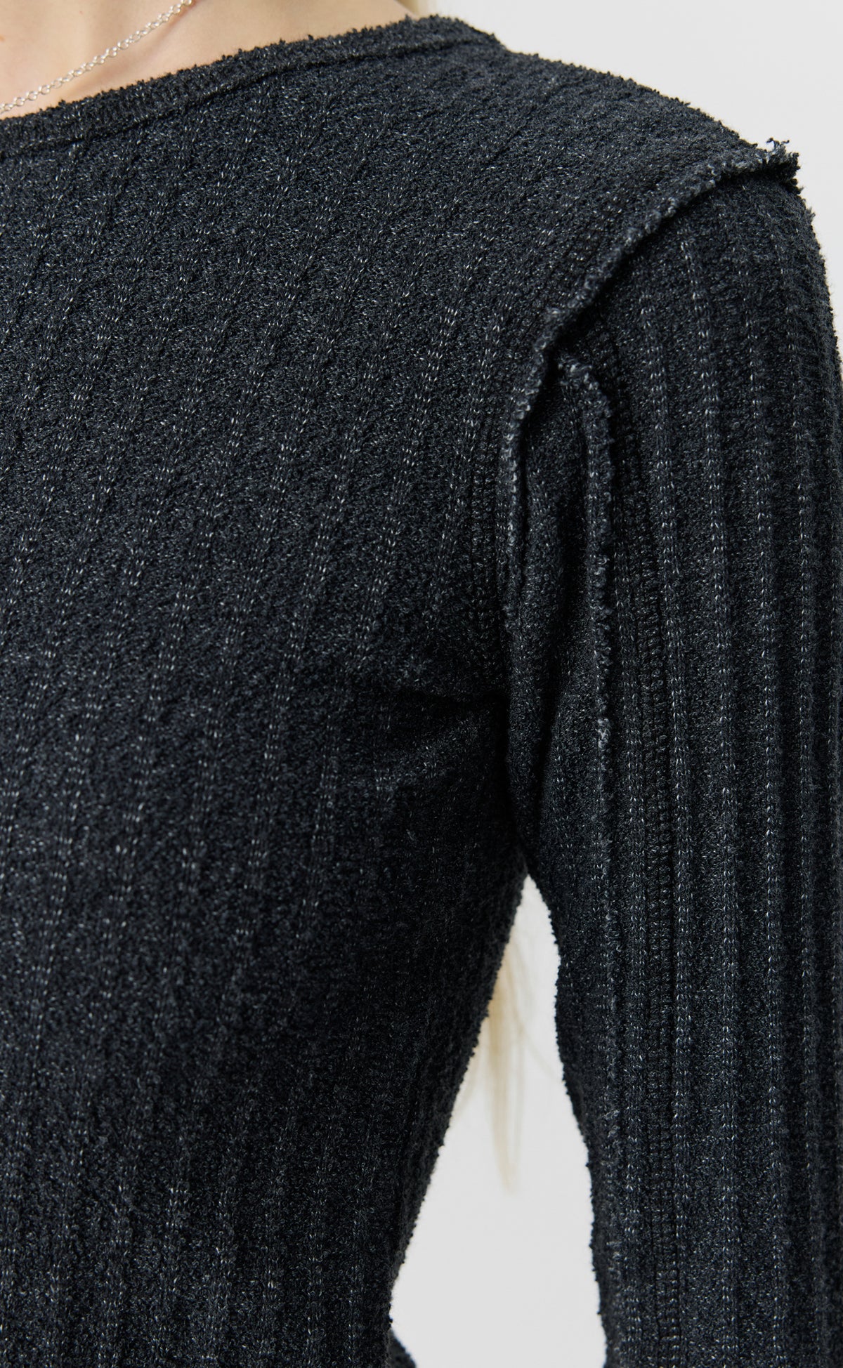 Womens LS Rib Tee - Bouclé Rib